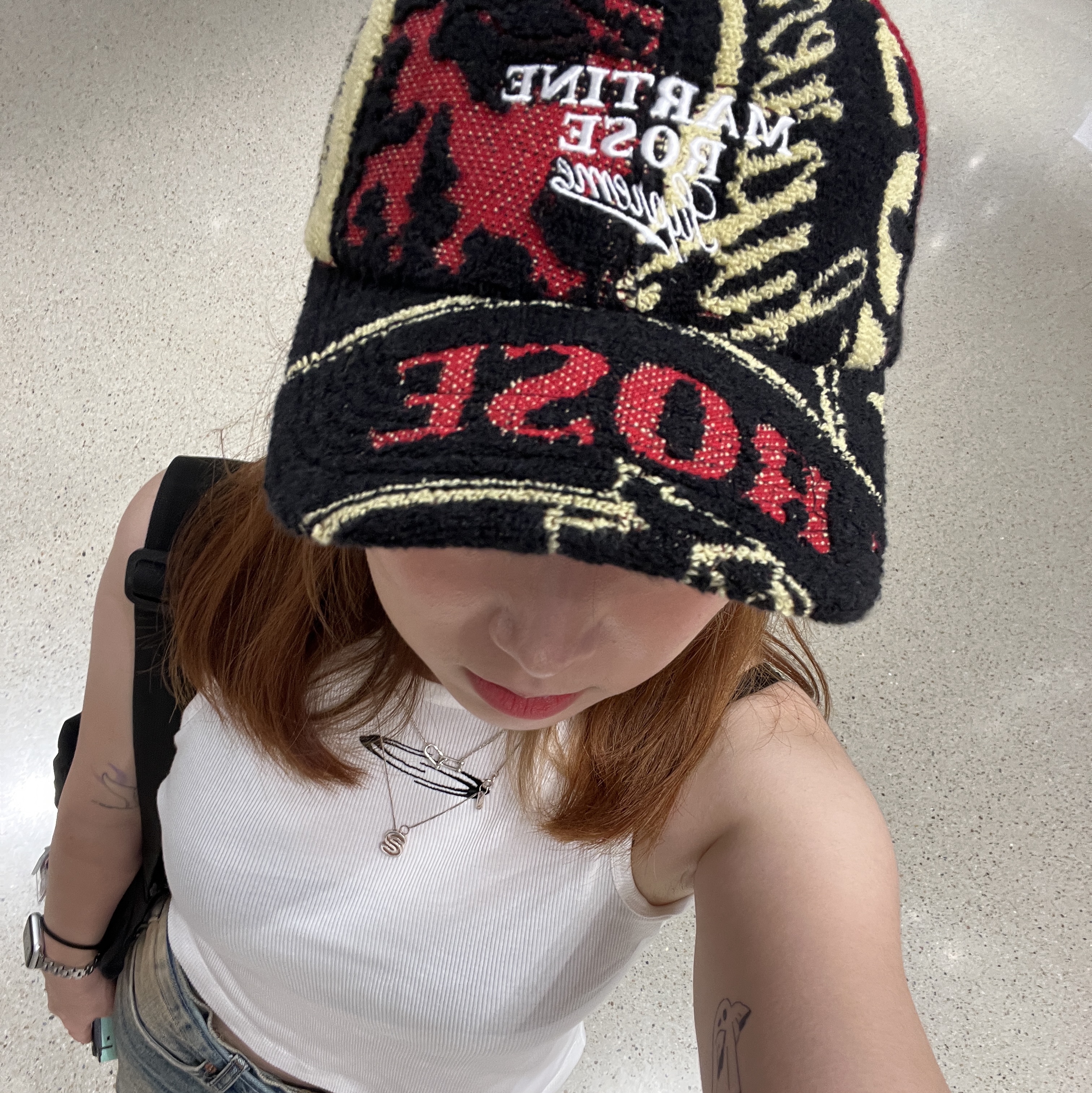 Supreme x Martine Rose Towel 6-Panel Black - 24FW 착용 스타일