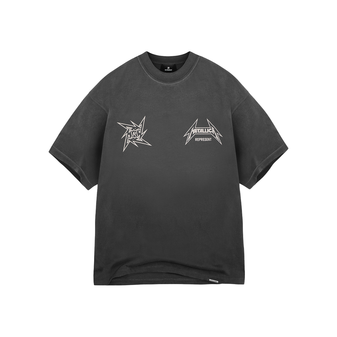 리프레젠트 x 메탈리카 40주년 SS 티셔츠 스테인드 블랙 - 25SS(Represent x Metallica 40 Year Anniversary SS T-Shirt Stained Black - 25SS)