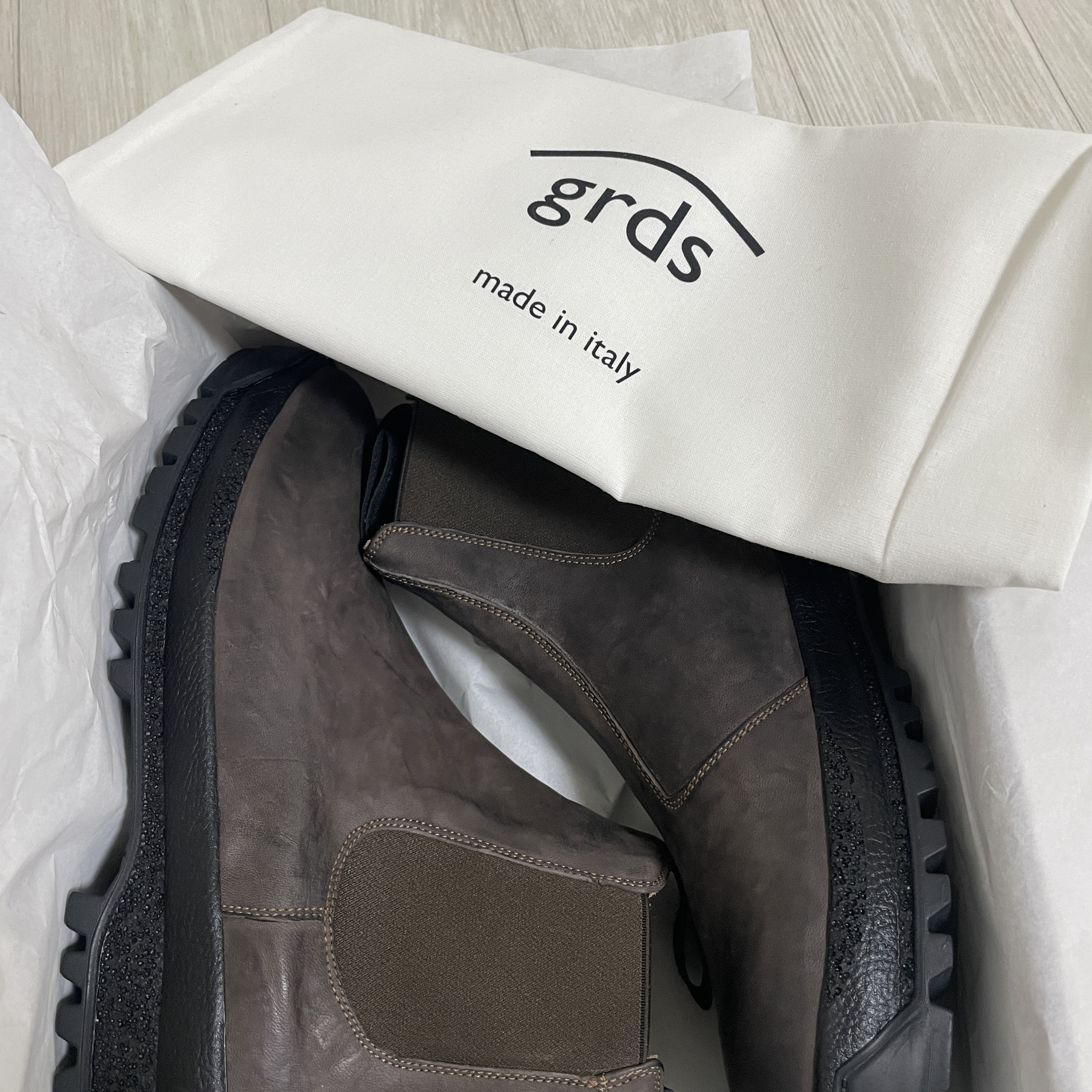 Grds Blucher 08 Leather Black 착용 스타일