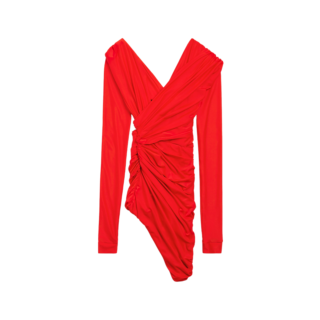 814343TRV976400 (W) Balenciaga Draped Dress Red - #2