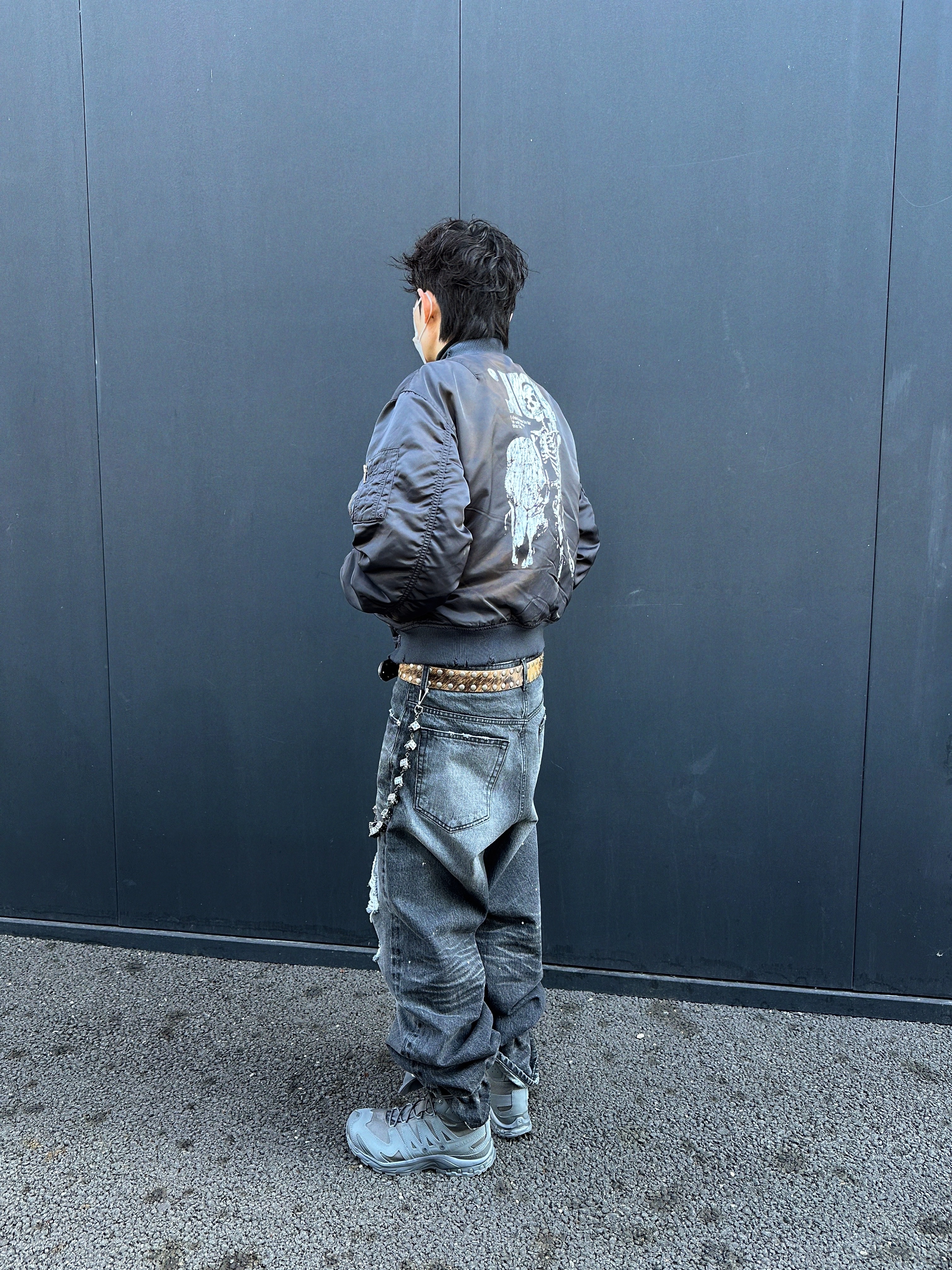 Salomon x Rier XA Jungle Castlerock, Stussy 8 Ball Studded Belt Raw Cowhide Hair 착용 스타일 - 2