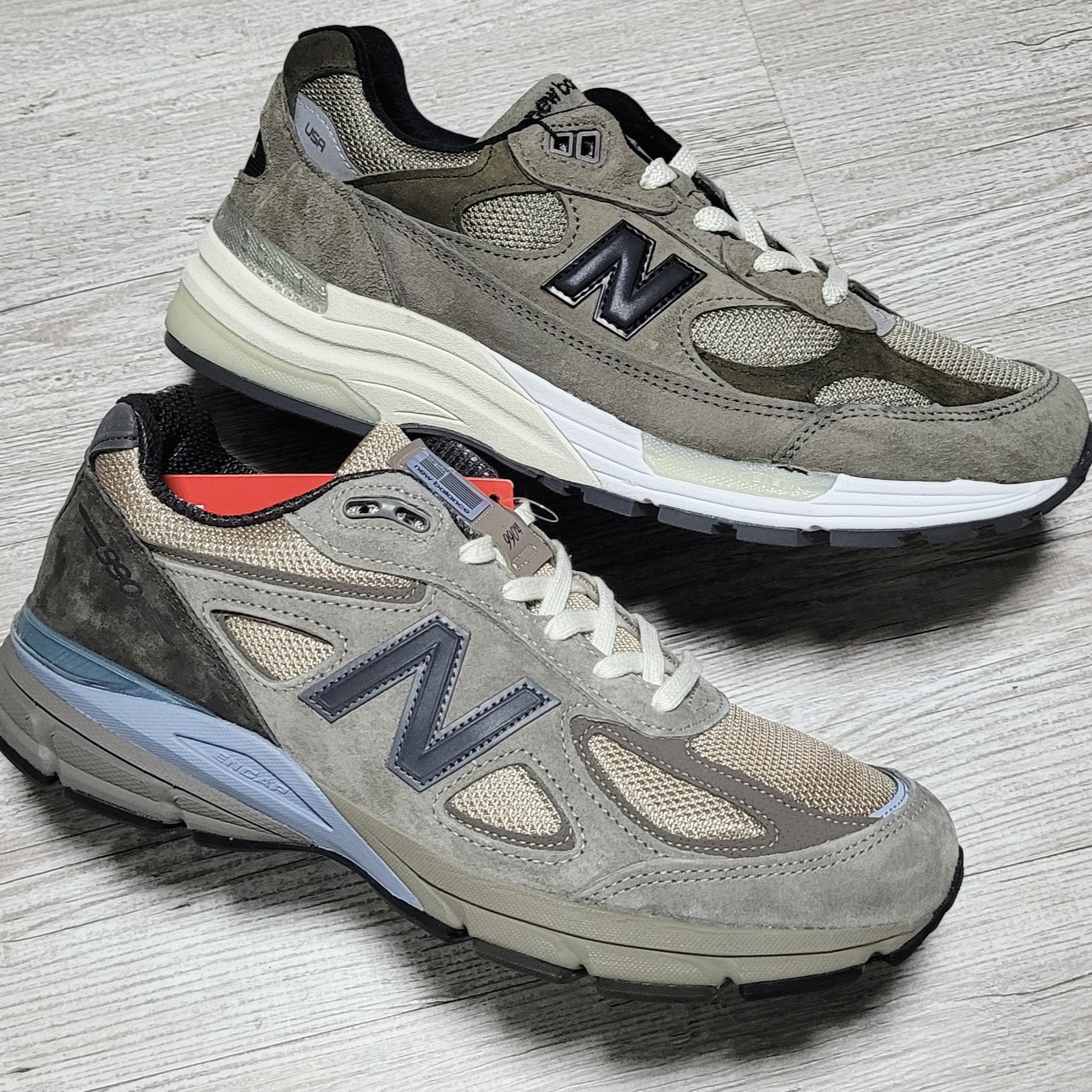 New Balance x Auralee 990v4 Made in USA London Fog, Red Wing 6 Inch Classic Moc Toe 1907 Copper Rough & Tough - D 착용 스타일 - 7