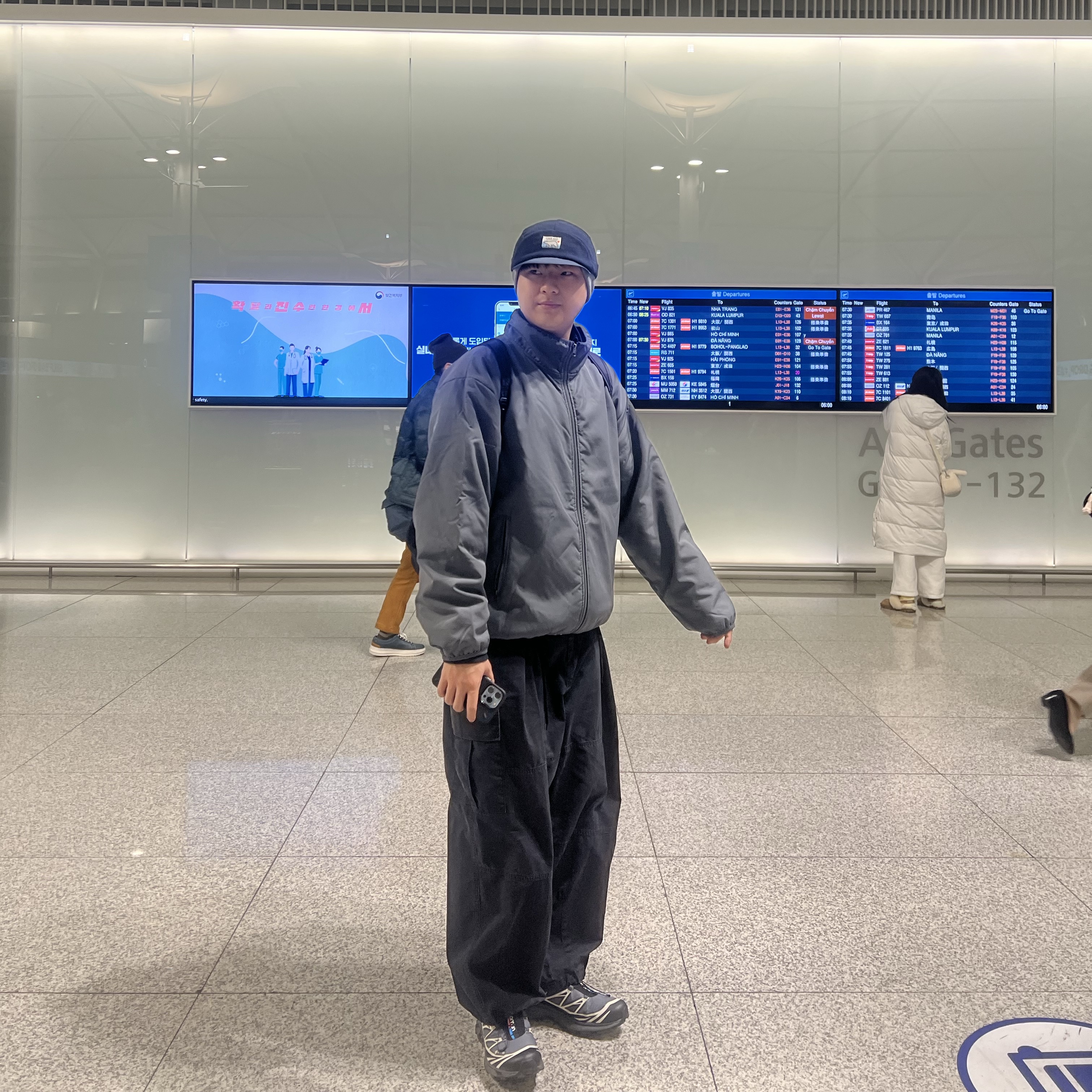 Human Made Fleece Cap Navy, Salomon XT-6 Gore-Tex Black Ebony 착용 스타일 - 2