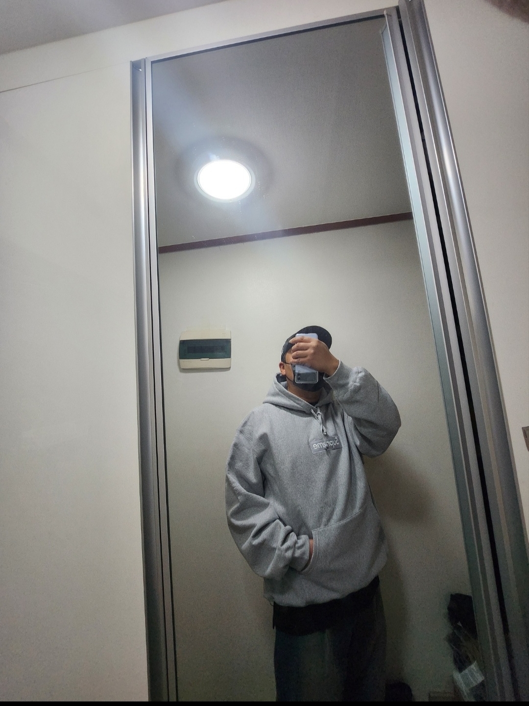 Supreme Box Logo Hooded Sweatshirt Heather Grey - 24FW 착용 스타일