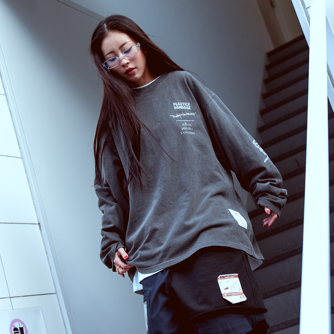 PB X 미하라 야스히로 롱슬리브 피그먼트 블랙(PB X Mihara Yasuhiro Long Sleeve Pigment Black) - 3