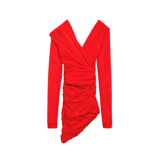 (W) Balenciaga Draped Dress Red