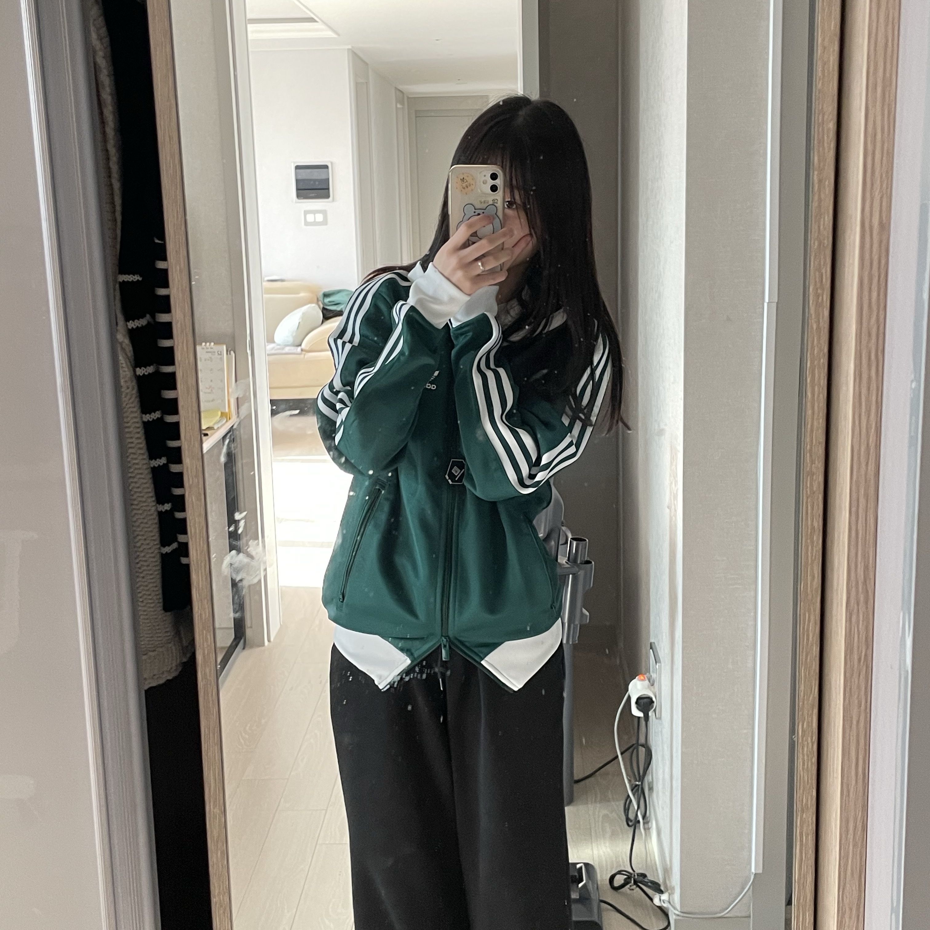 Adidas Adicolor Classics Beckenbauer Track Jacket Collegiate Green - KR Sizing 착용 스타일