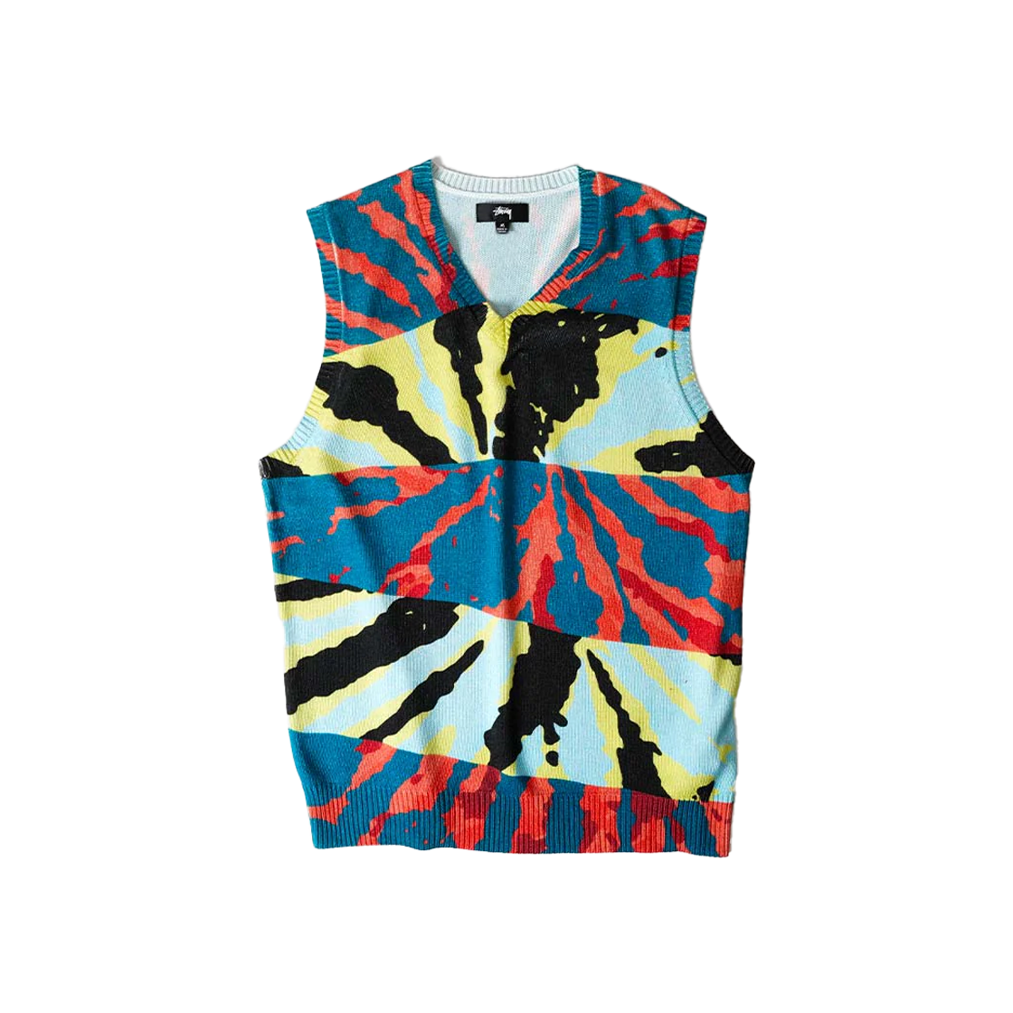 KM4AKNVST238BL Stussy Printed Sweater Vest Blue