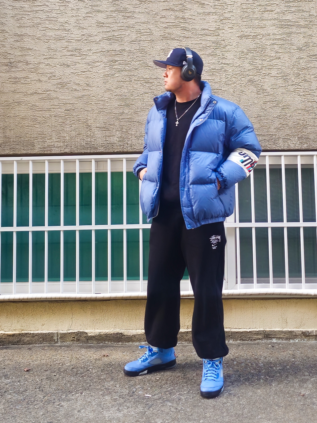 Nike x Stussy NRG ZR Fleece Crewneck Black - US/EU, Nike x Stussy NRG ZR Fleece Pants Black - US/EU 착용 스타일 - 2