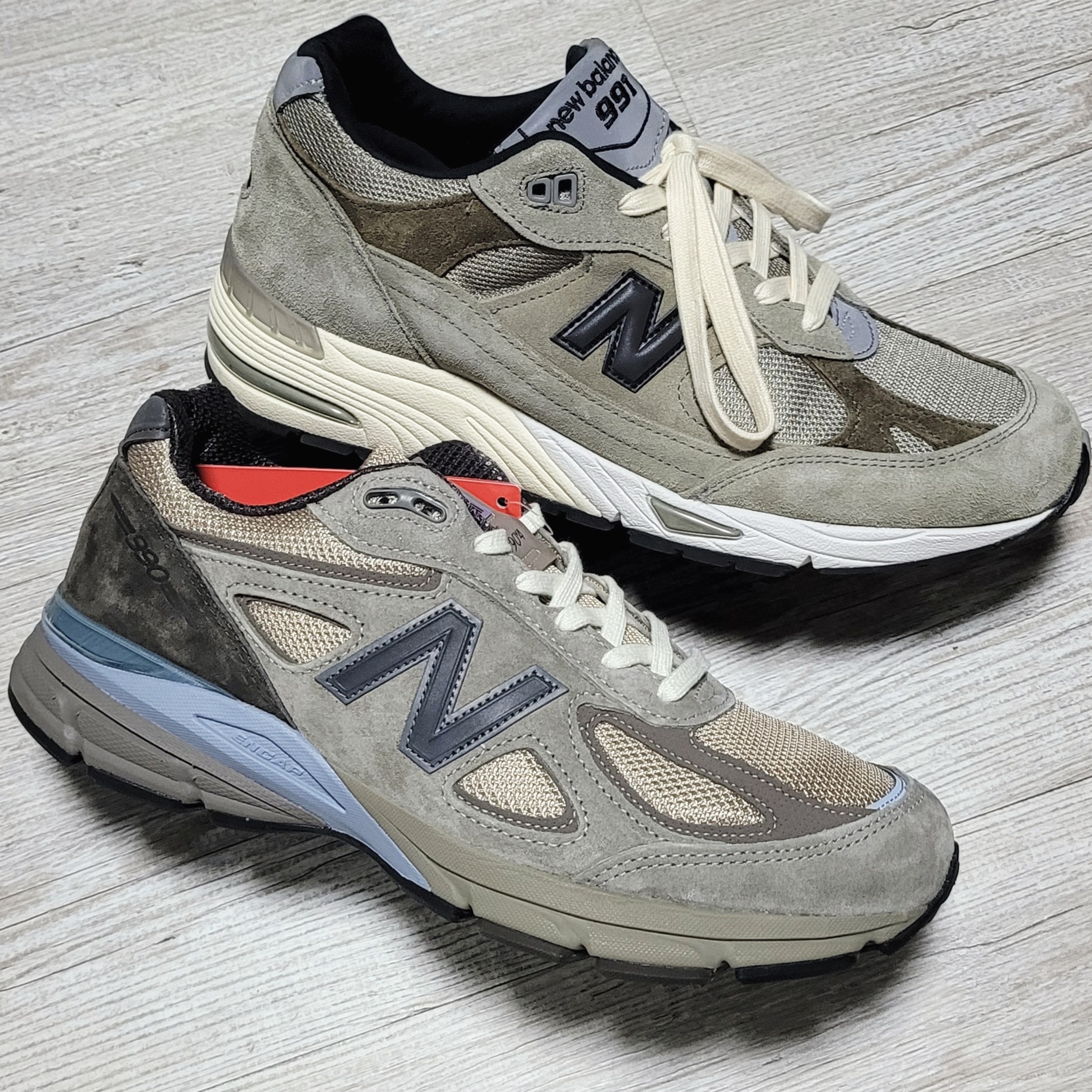 New Balance x Auralee 990v4 Made in USA London Fog, Red Wing 6 Inch Classic Moc Toe 1907 Copper Rough & Tough - D 착용 스타일 - 4
