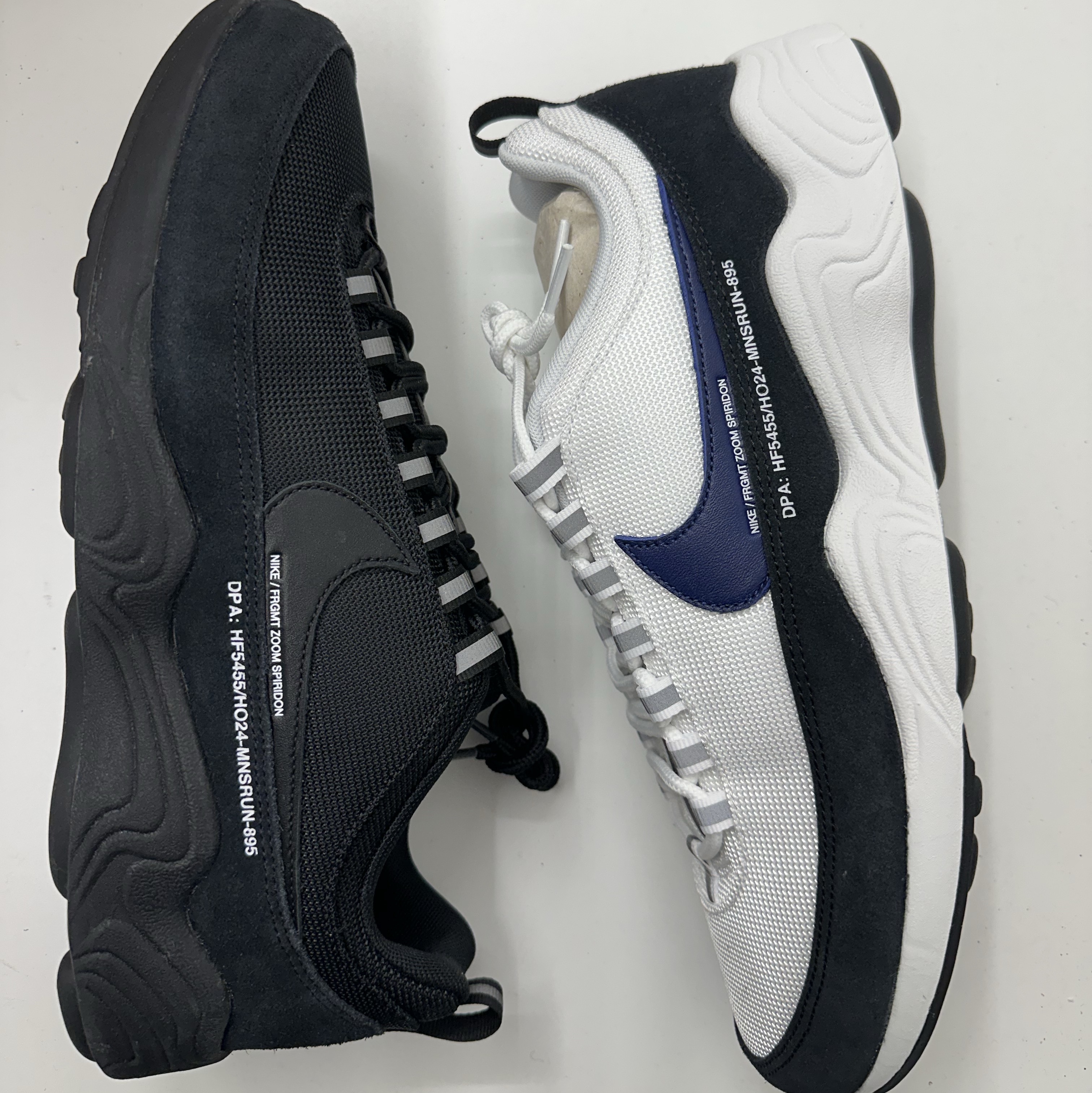 Nike x Fragment Air Zoom Spiridon Black, Nike x Fragment Air Zoom Spiridon Blue Void 착용 스타일