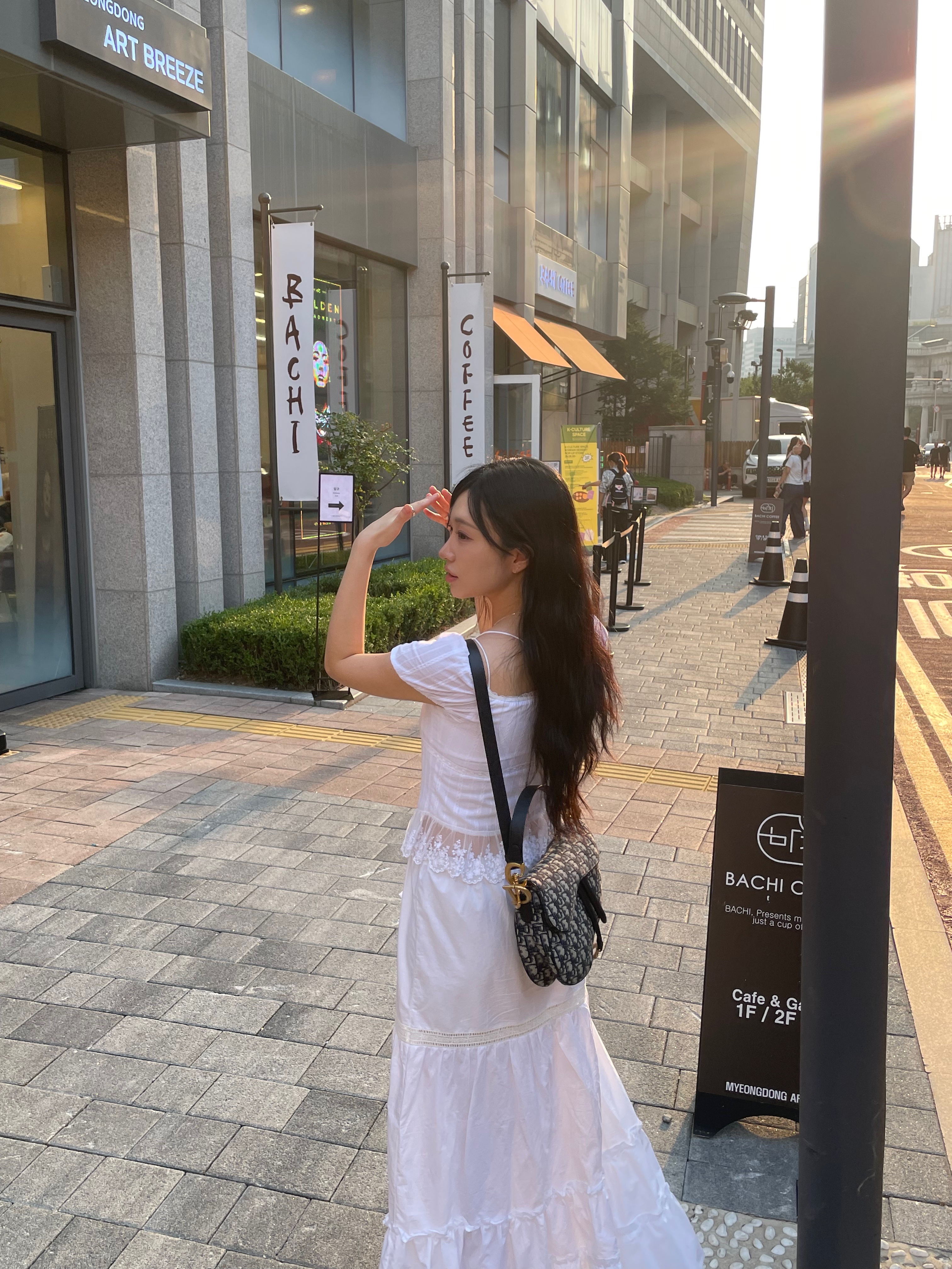 Dior Saddle Bag Strap Blue Dior Oblique Jacquard 착용 스타일 - 9