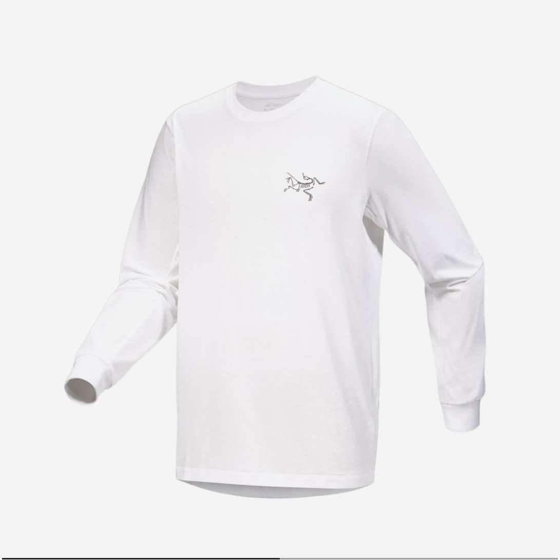 Arc'teryx Arc'Multi Bird Logo LS T-Shirt White Light 착용 스타일