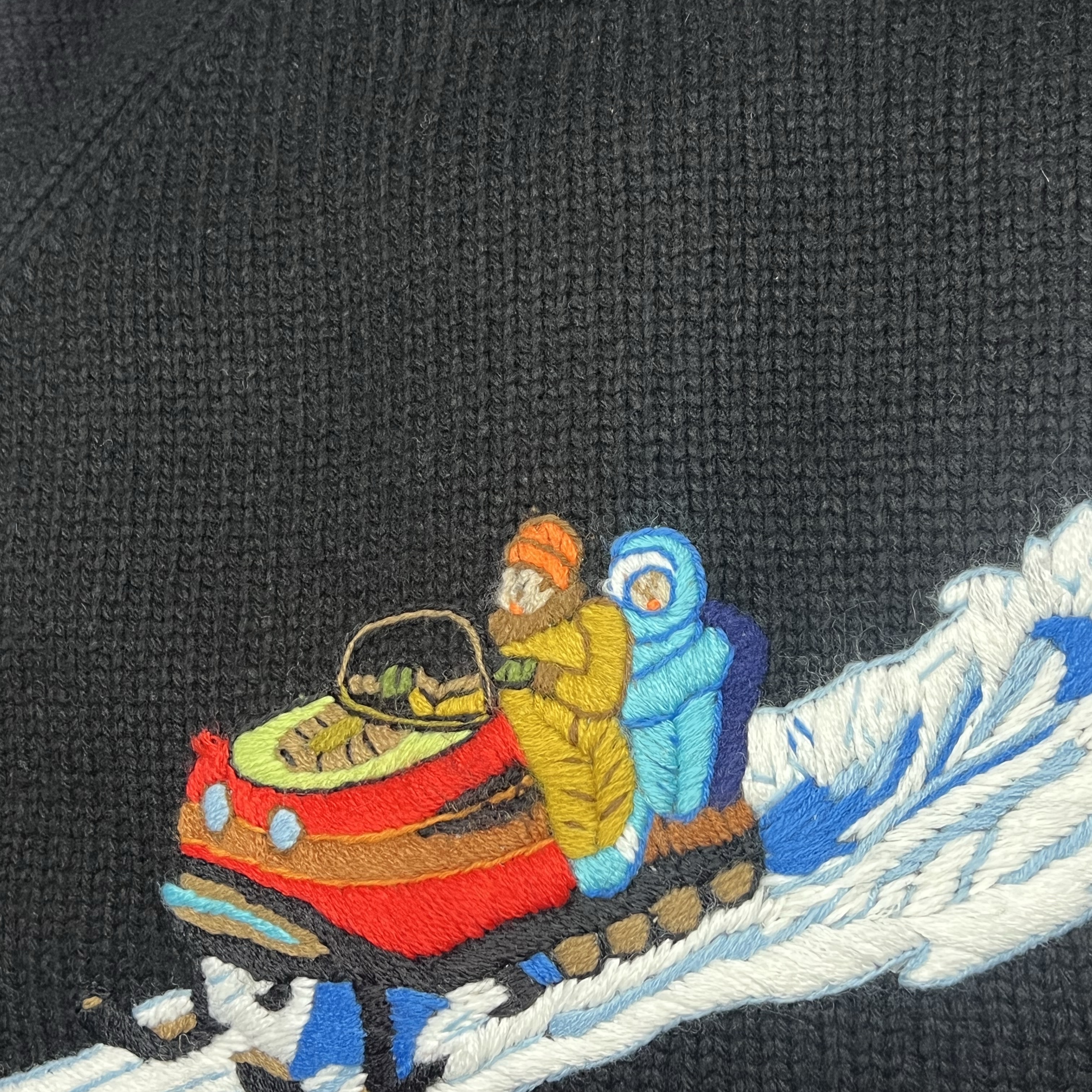 Supreme Snowmobile Sweater Black - 24FW 착용 스타일 - 2