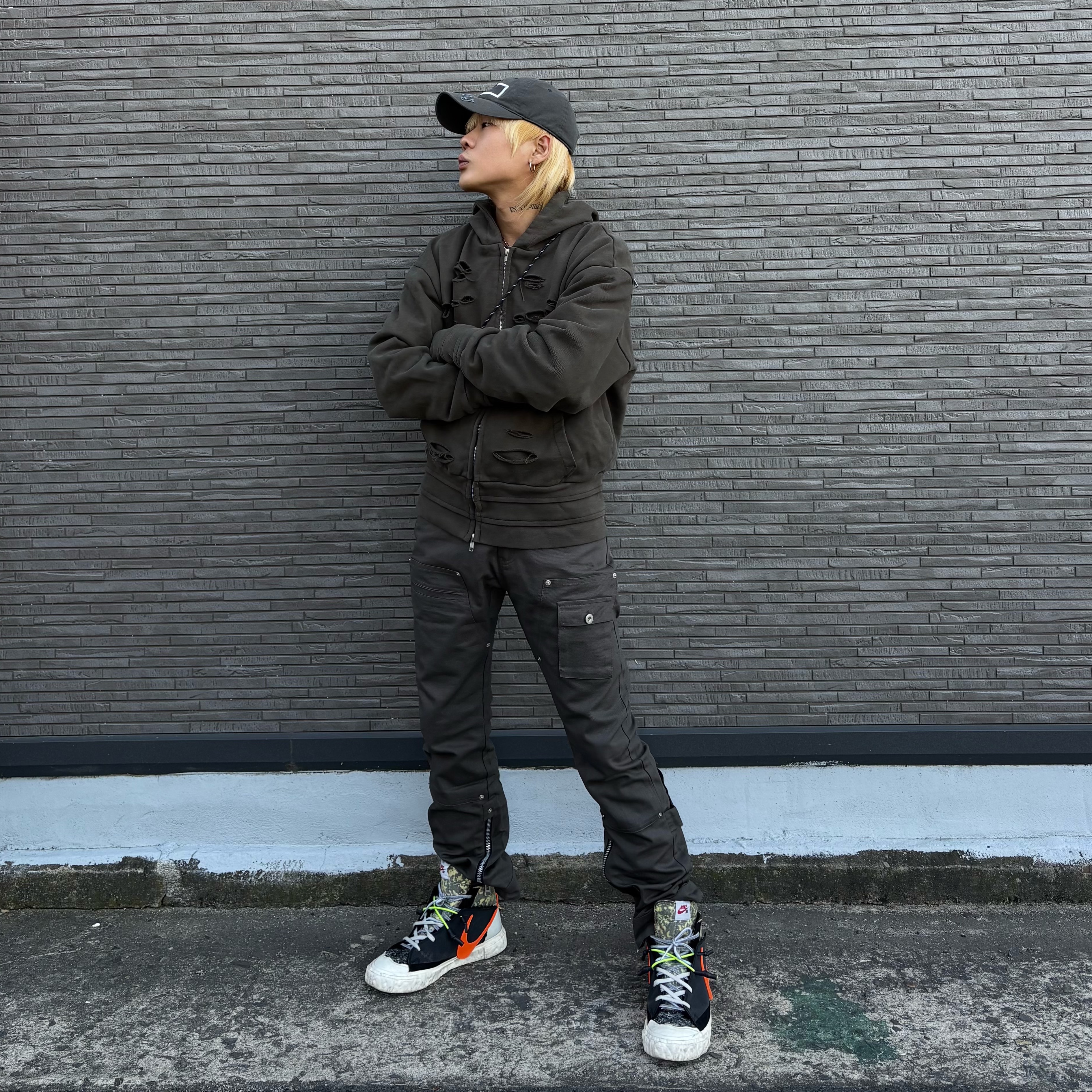 Nike x Readymade Blazer Mid Black 착용 스타일 - 1