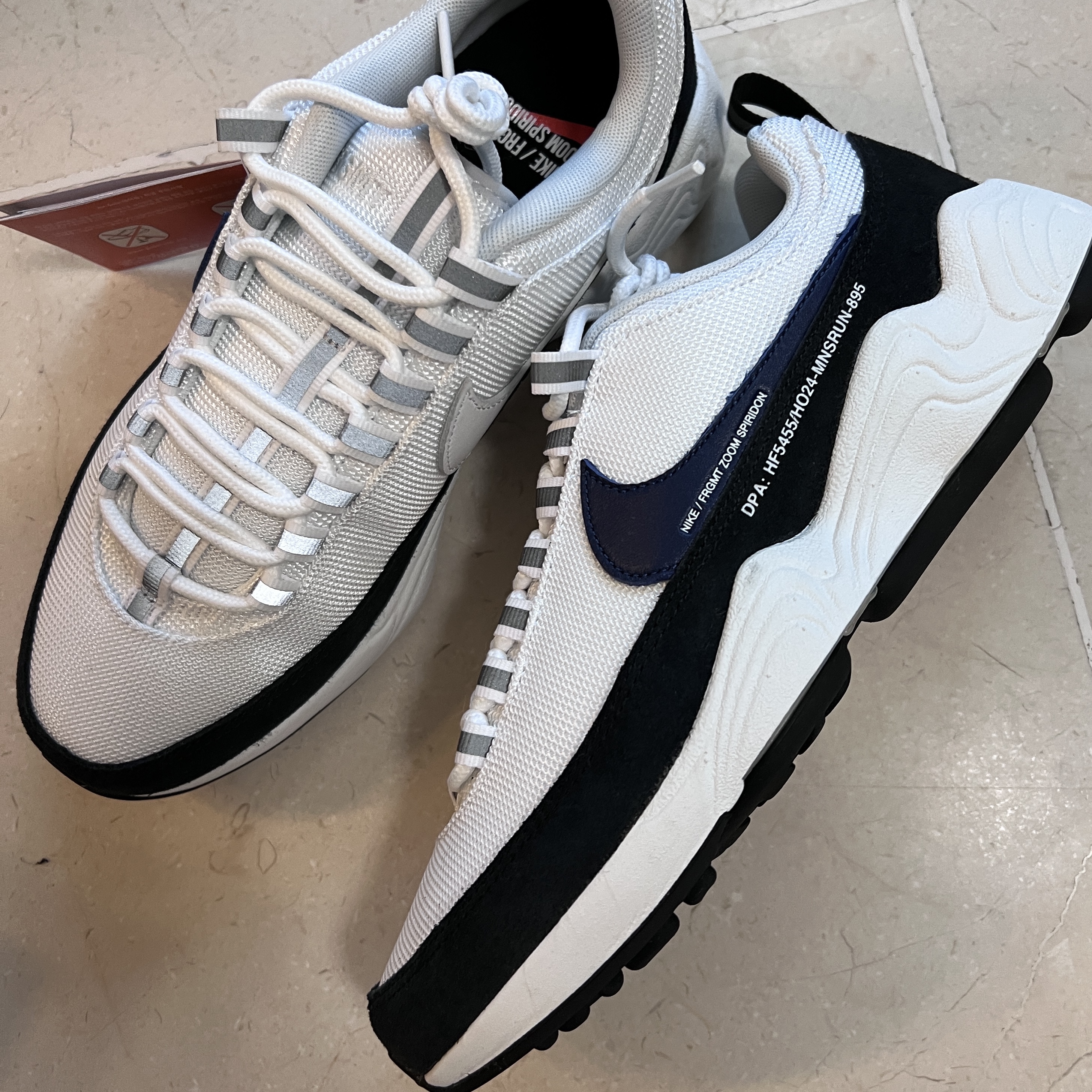 Nike x Fragment Air Zoom Spiridon Blue Void 착용 스타일