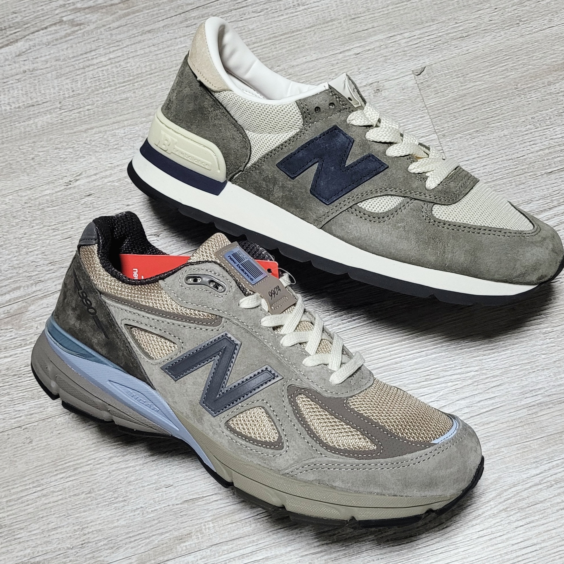 New Balance x Auralee 990v4 Made in USA London Fog, Red Wing 6 Inch Classic Moc Toe 1907 Copper Rough & Tough - D 착용 스타일 - 5