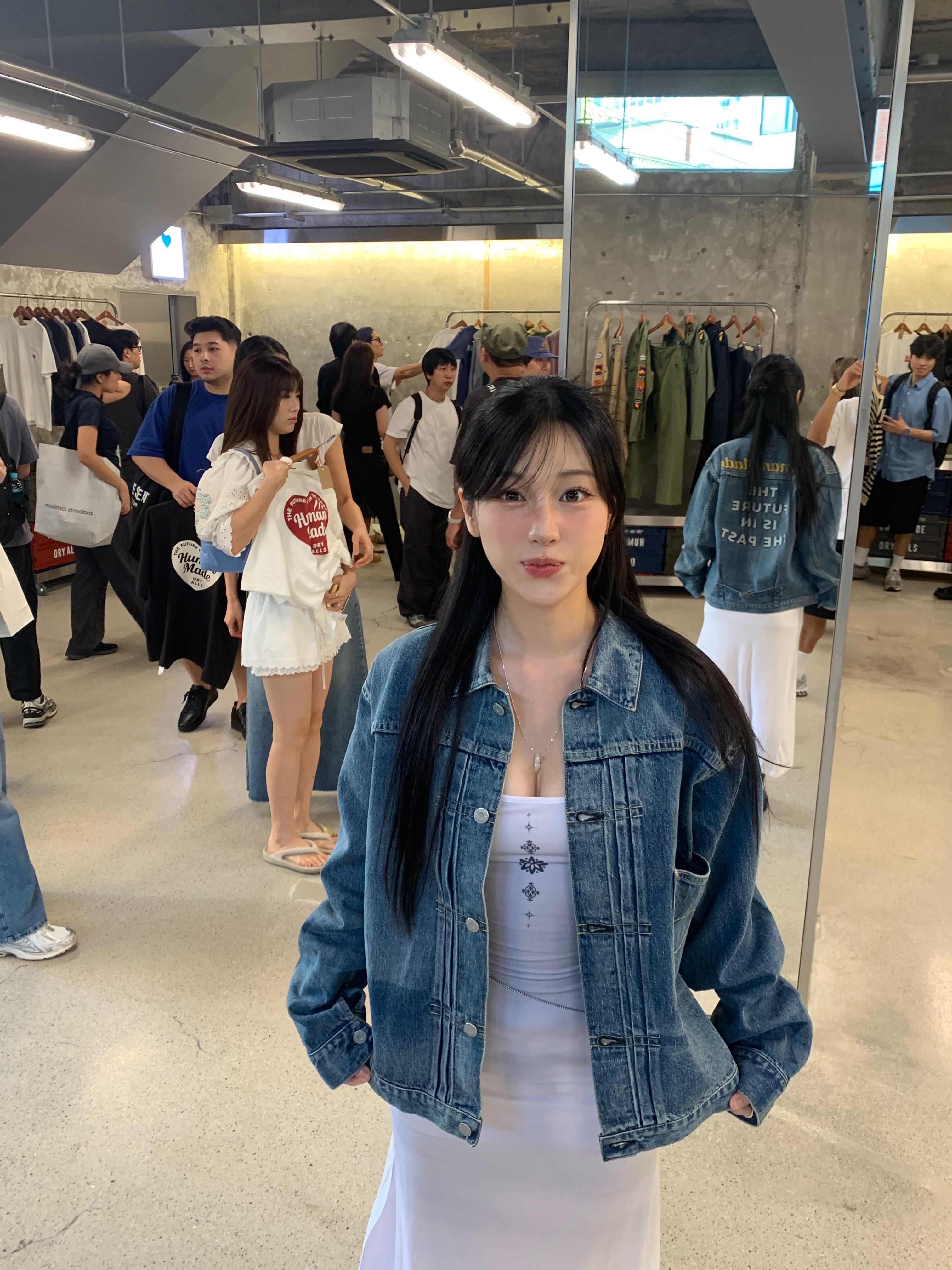 Human Made Denim Work Jacket Future Indigo 착용 스타일 - 3