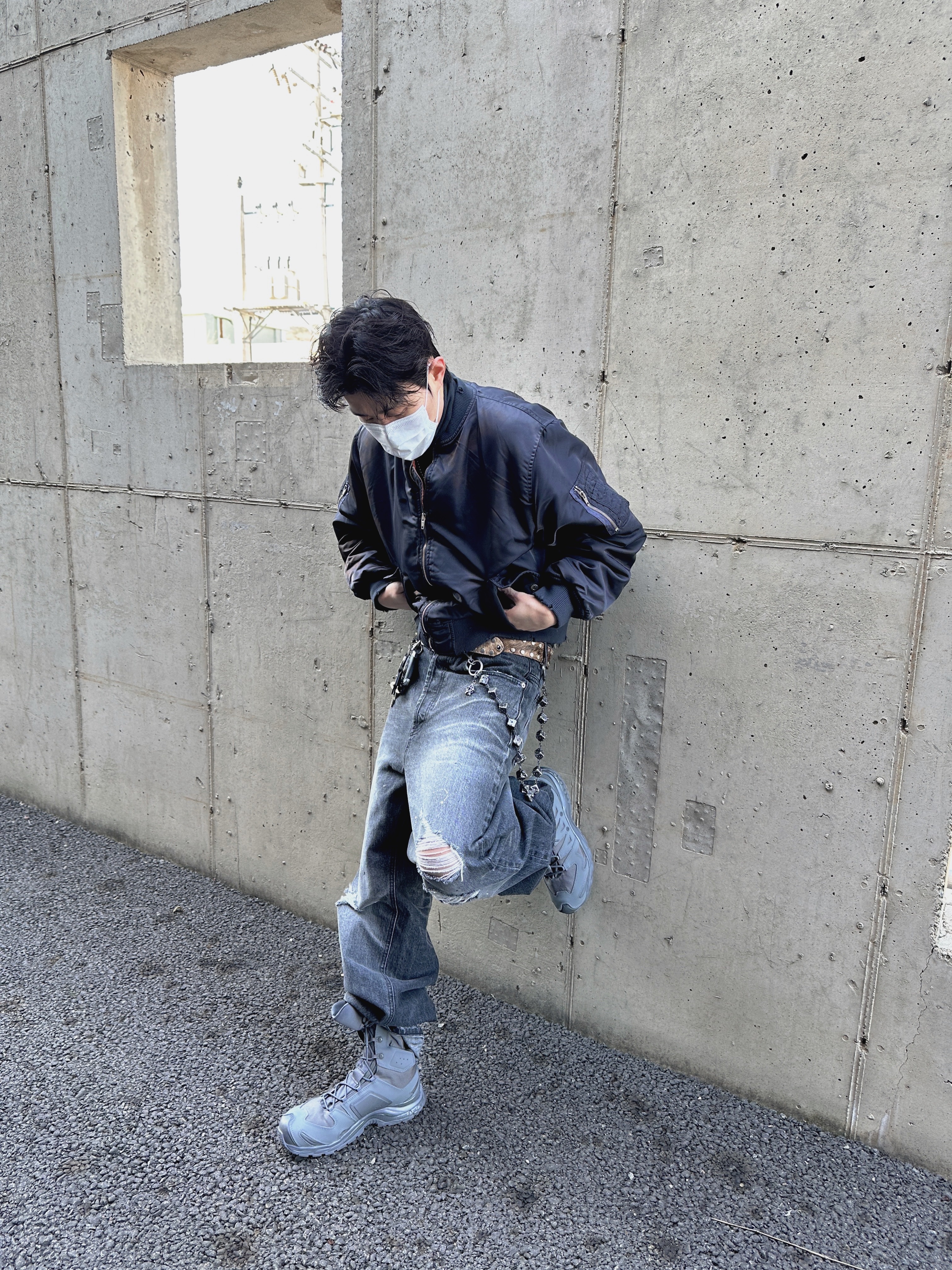 Salomon x Rier XA Jungle Castlerock, Stussy 8 Ball Studded Belt Raw Cowhide Hair 착용 스타일 - 1
