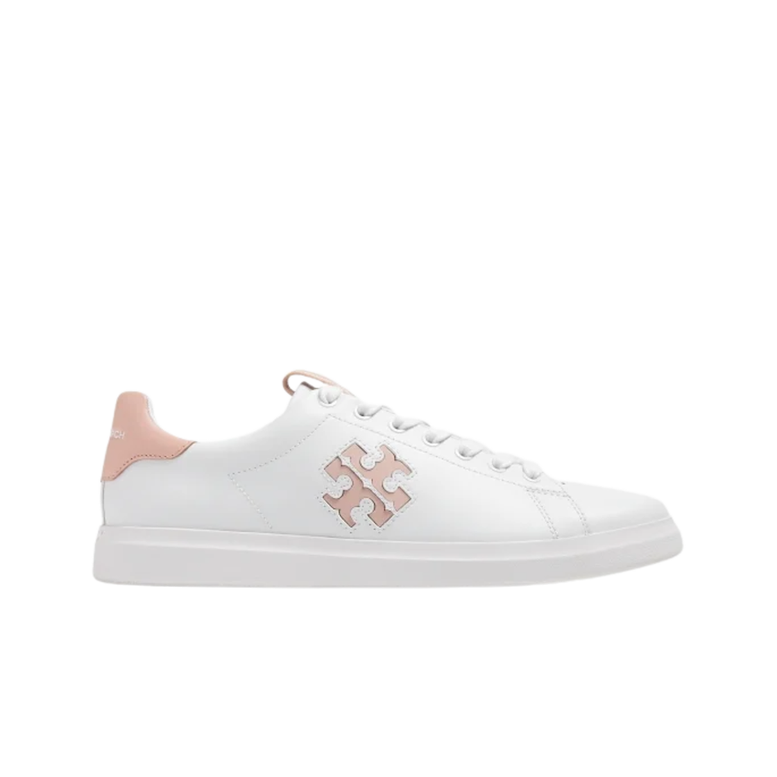 149728-650 (W) Tory Burch Double T Howell Court Sneaker White Pink
