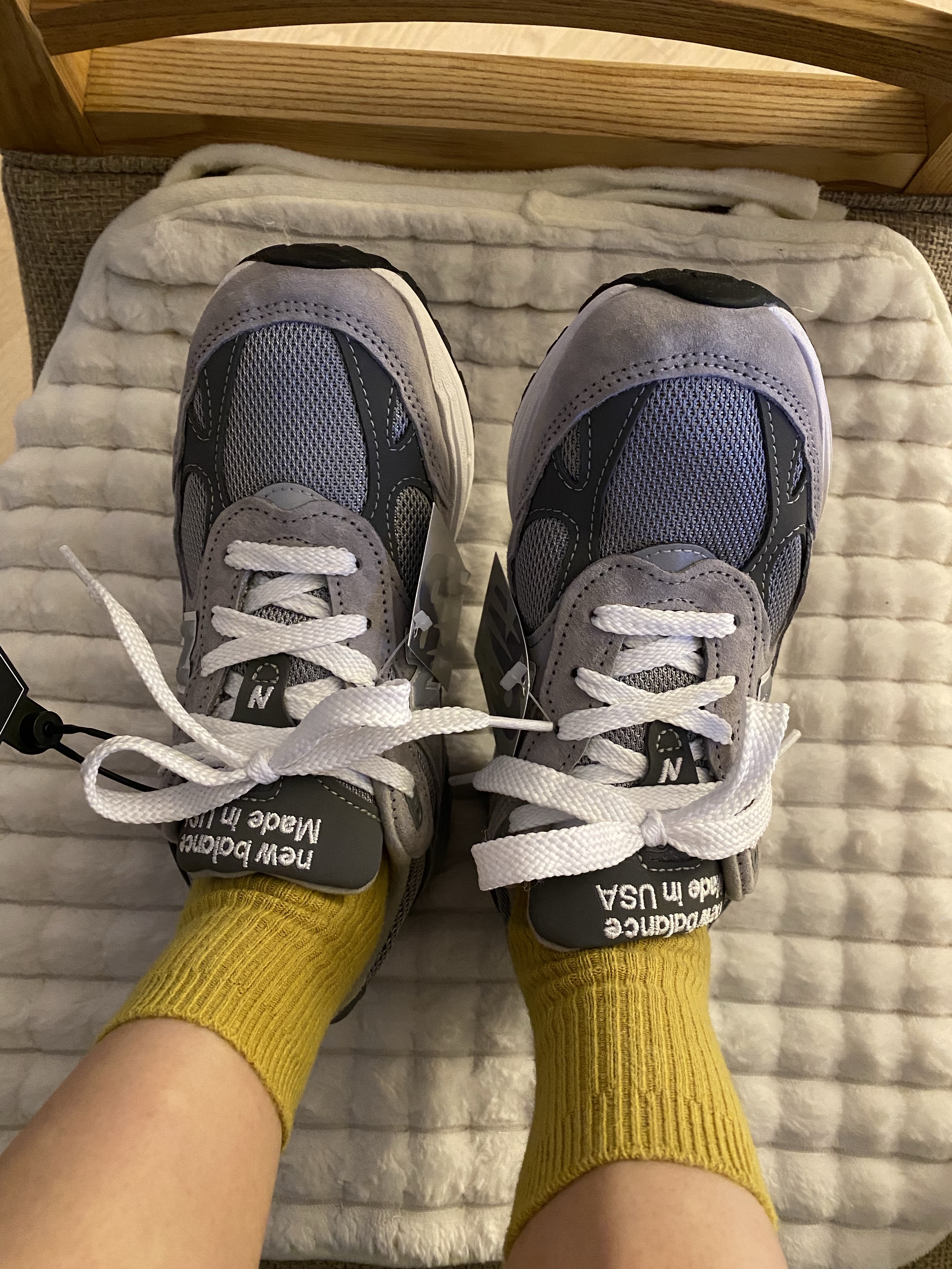 (W) New Balance 993 Made in USA Grey - B Standard 착용 스타일 - 4