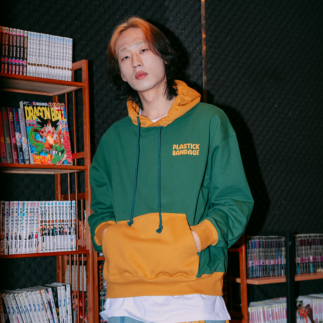 플라스틱 밴디지 플라워 써클 로고 후디 그린/옐로우(Plastick Bandage Plower Circle Logot Hoodie Green/Yellow) - 3
