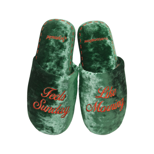 CAAAX24993GRX Customellow Say Touche Velvet Room Shoes Green