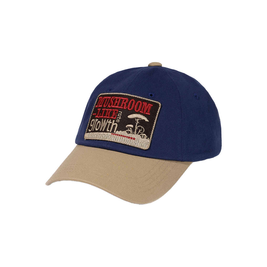 캑터스도넛마켓 머쉬룸 패치 투톤 볼캡 블루/베이지(Cactusdonutmarket Mushroom Patch Two Tone Ball Cap - Blue/Beige) - 2