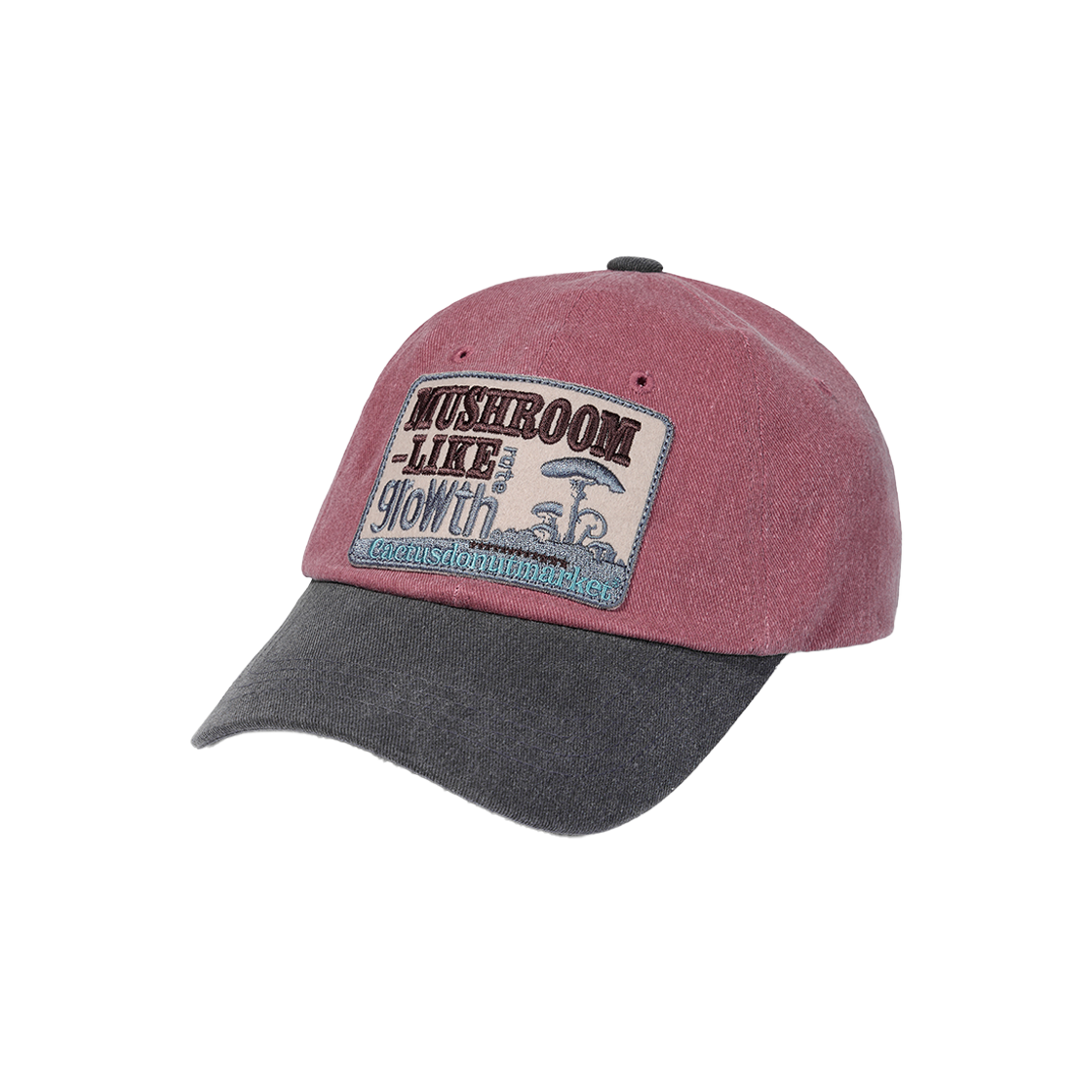 캑터스도넛마켓 머쉬룸 패치 투톤 볼캡 다크 핑크/차콜(Cactusdonutmarket Mushroom Patch Two Tone Ball Cap - Dark Pink/Charcoal) - 2