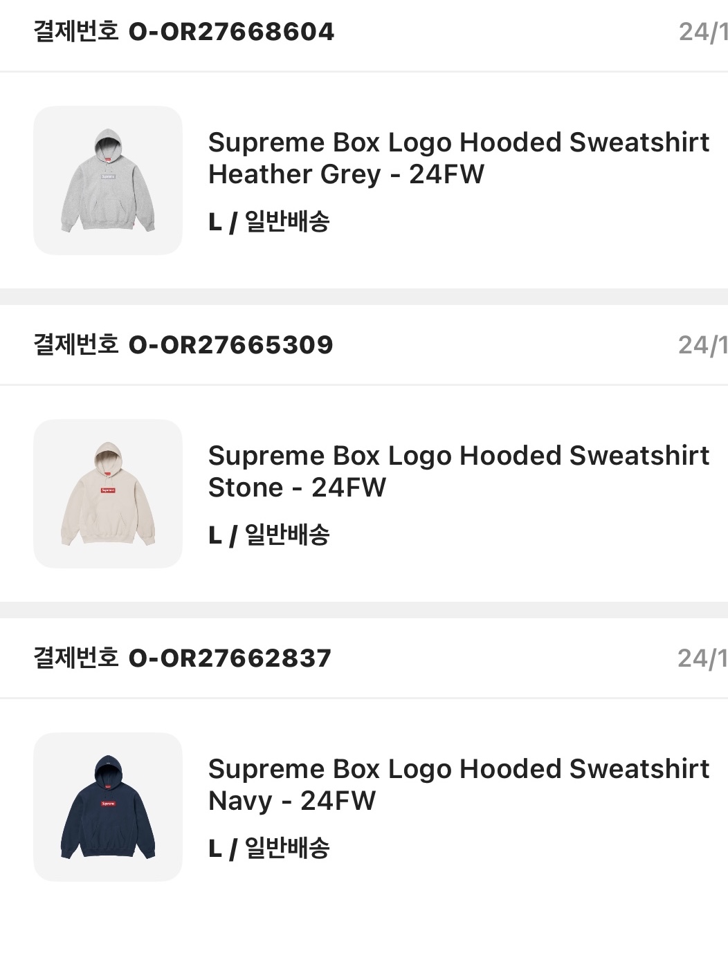 Supreme Box Logo Hooded Sweatshirt Navy - 24FW, Supreme Box Logo Hooded Sweatshirt Stone - 24FW 착용 스타일
