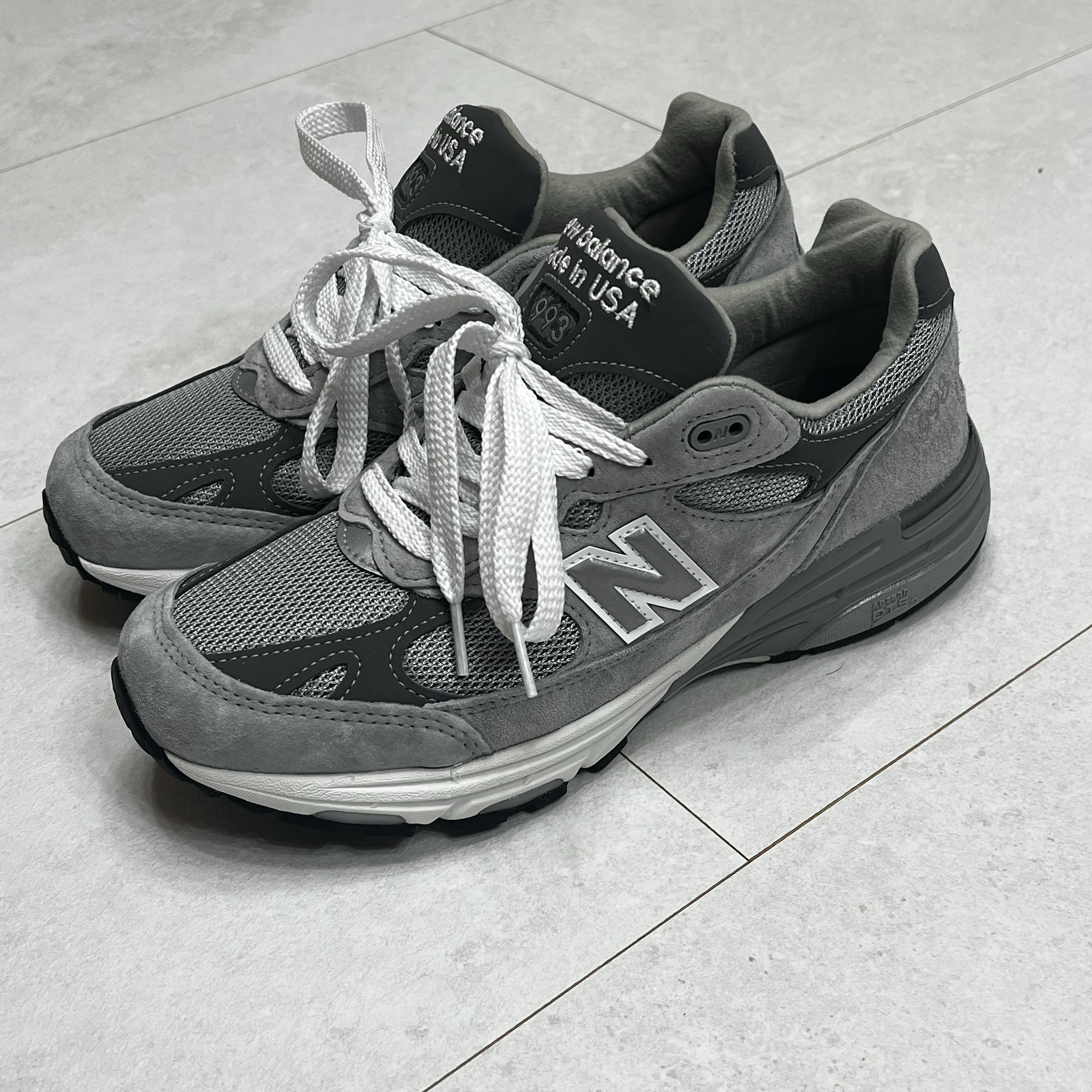 New Balance 993 Made in USA Grey - D Standard 착용 스타일 - 1