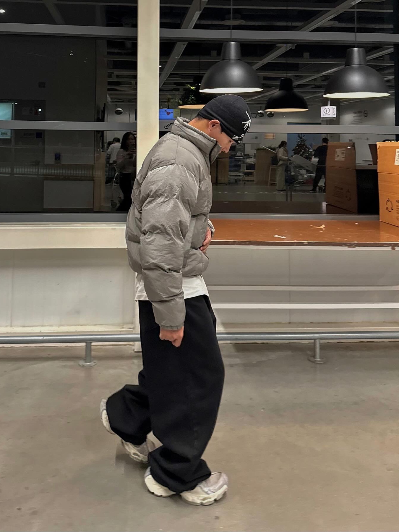 Acne Studios Mohair Check Muffler Blue Beige Black, Arc'teryx Bird Head Toque Orca 착용 스타일 - 8
