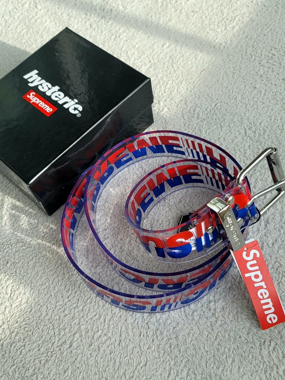 Supreme x Hysteric Glamour Vinyl Belt Clear - 24FW 착용 스타일