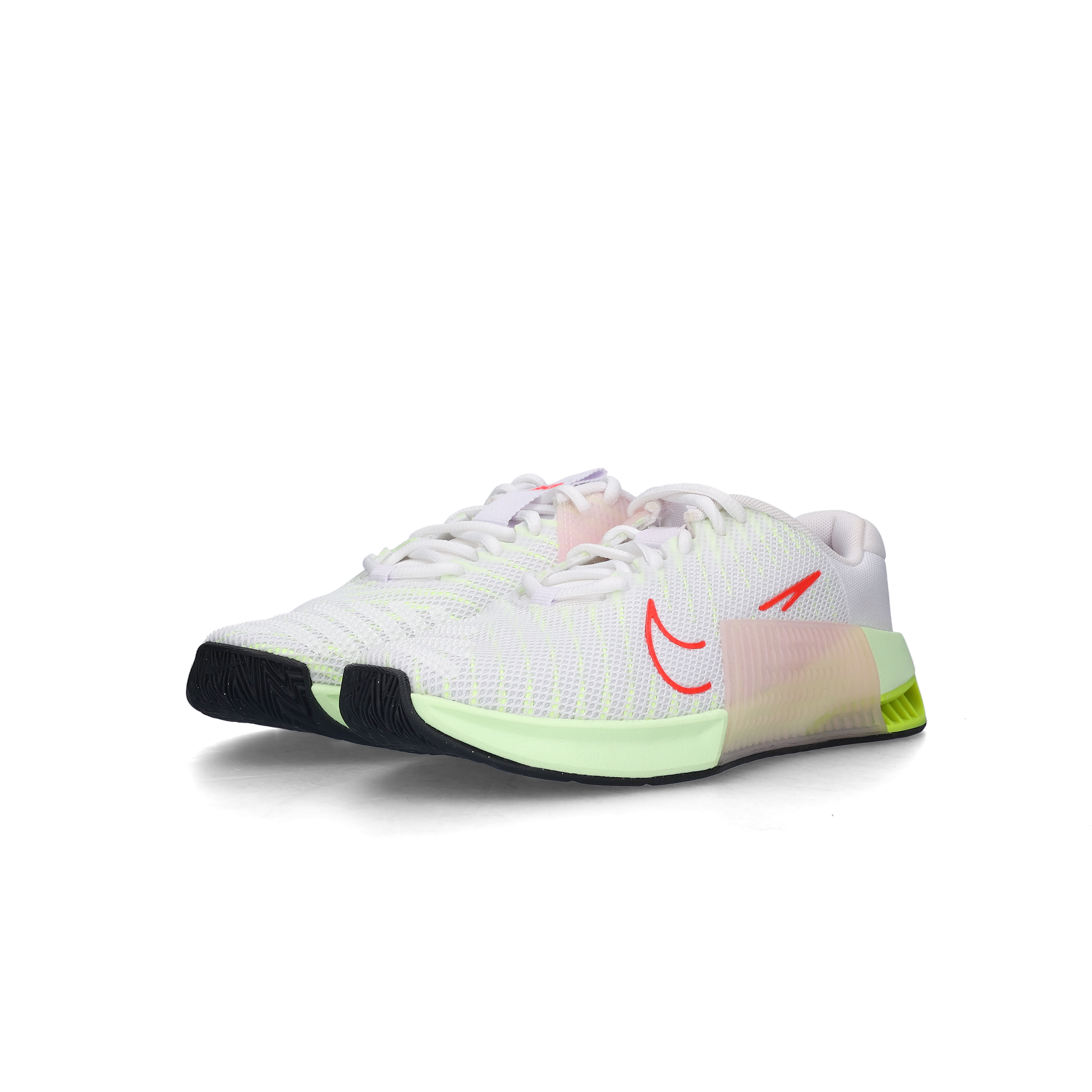 (W) Nike Metcon 9 White Volt Barely Volt Bright Crimson