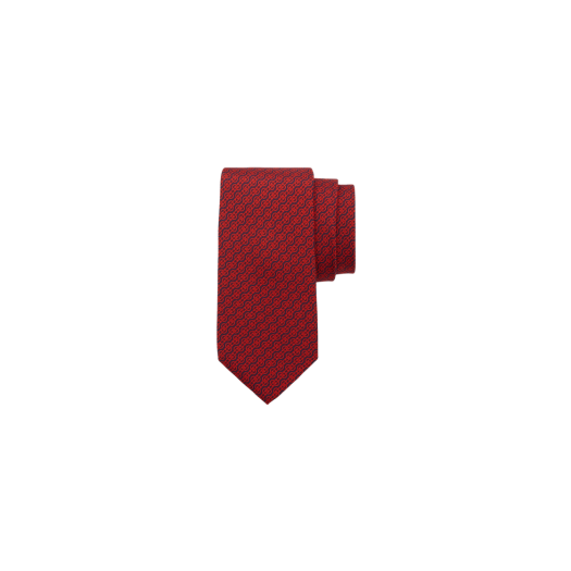 Ferragamo Gancini Silk Tie Dark Red