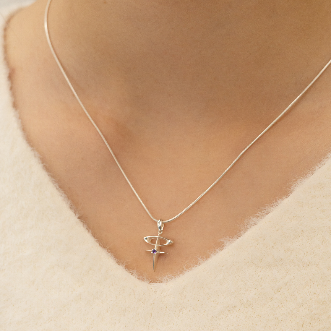 티스 로고 쥬얼 네클리스 아메시스트(Teeth Logo Jewel Necklace Amethyst) - 2