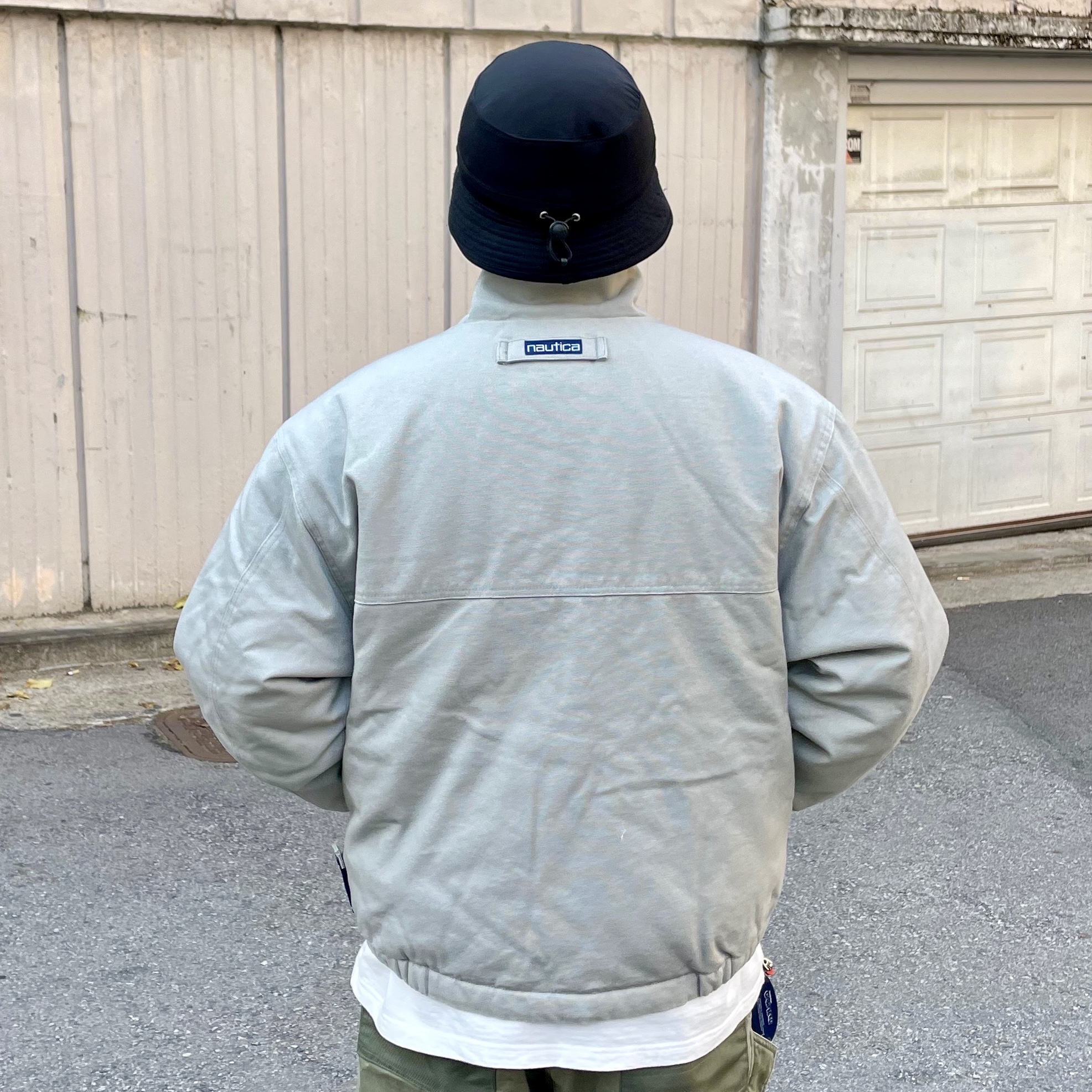 Farfromwhat Far Layered Work Pants Olive 착용 스타일 - 2