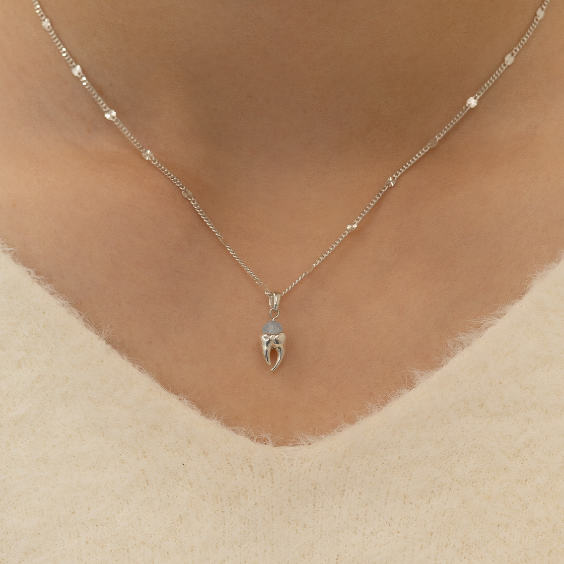 티스 베이비티스 네클리스 아쿠아마린(Teeth Baby Teeth Necklace Aquamarine) - 2