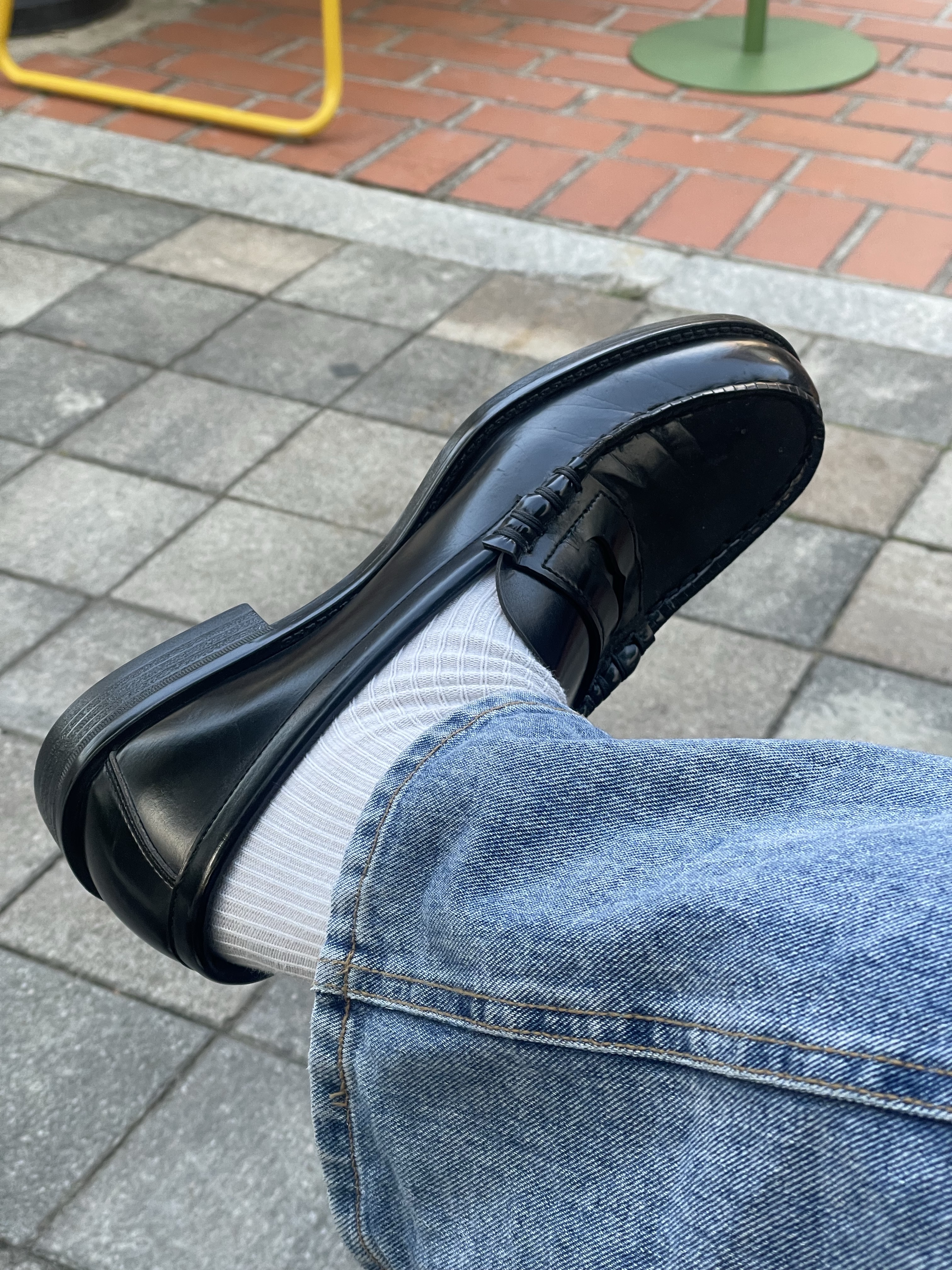 Haruta HS-6550 Penny Loafer Black 착용 스타일 - 2