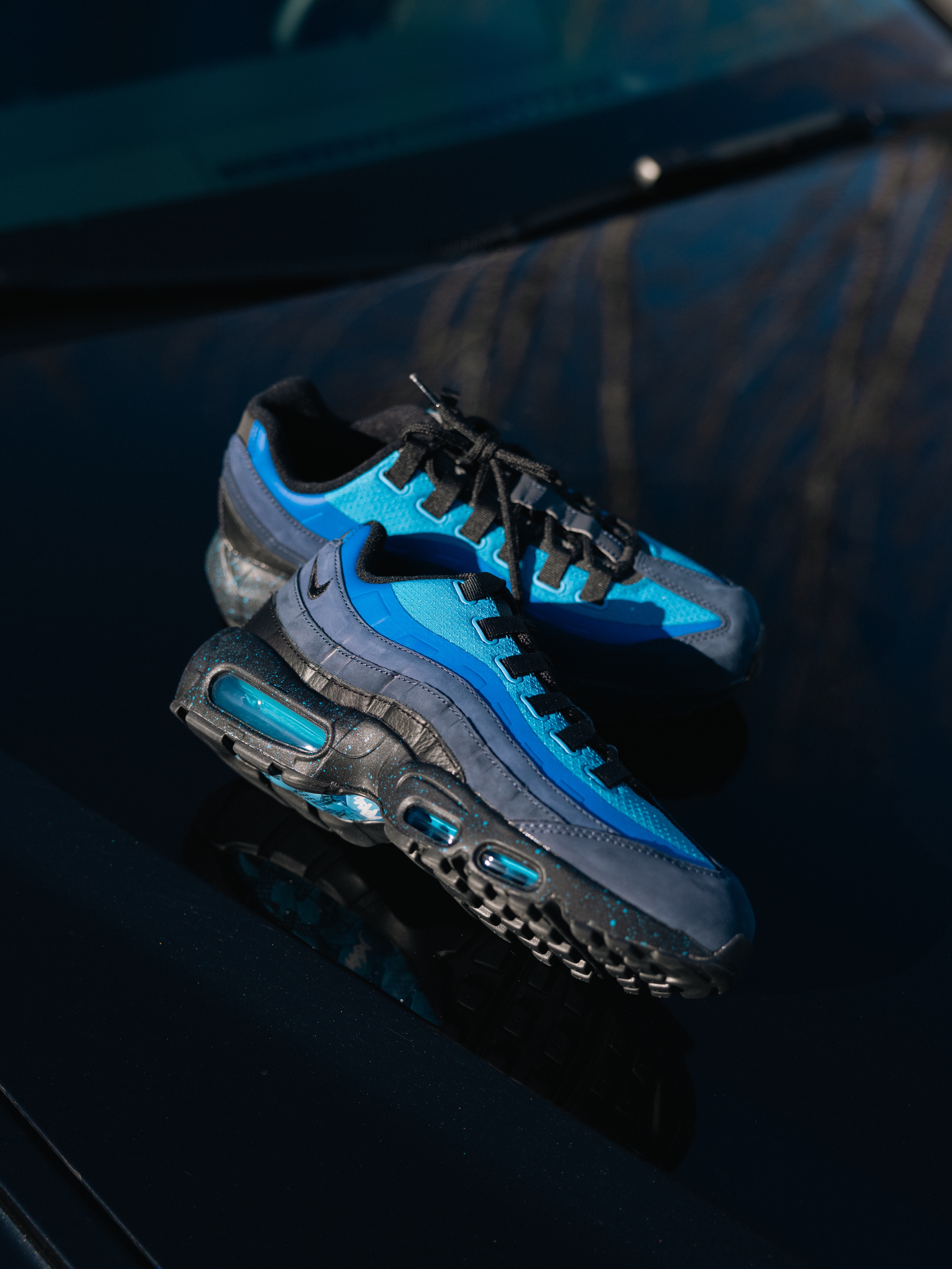 Nike x Stash Air Max 95 SP Black and Harbor Blue 2024 착용 스타일 - 4