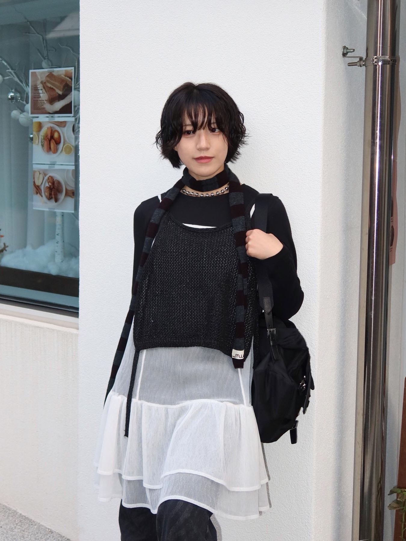 Prada Re-Nylon Small Backpack Black 착용 스타일