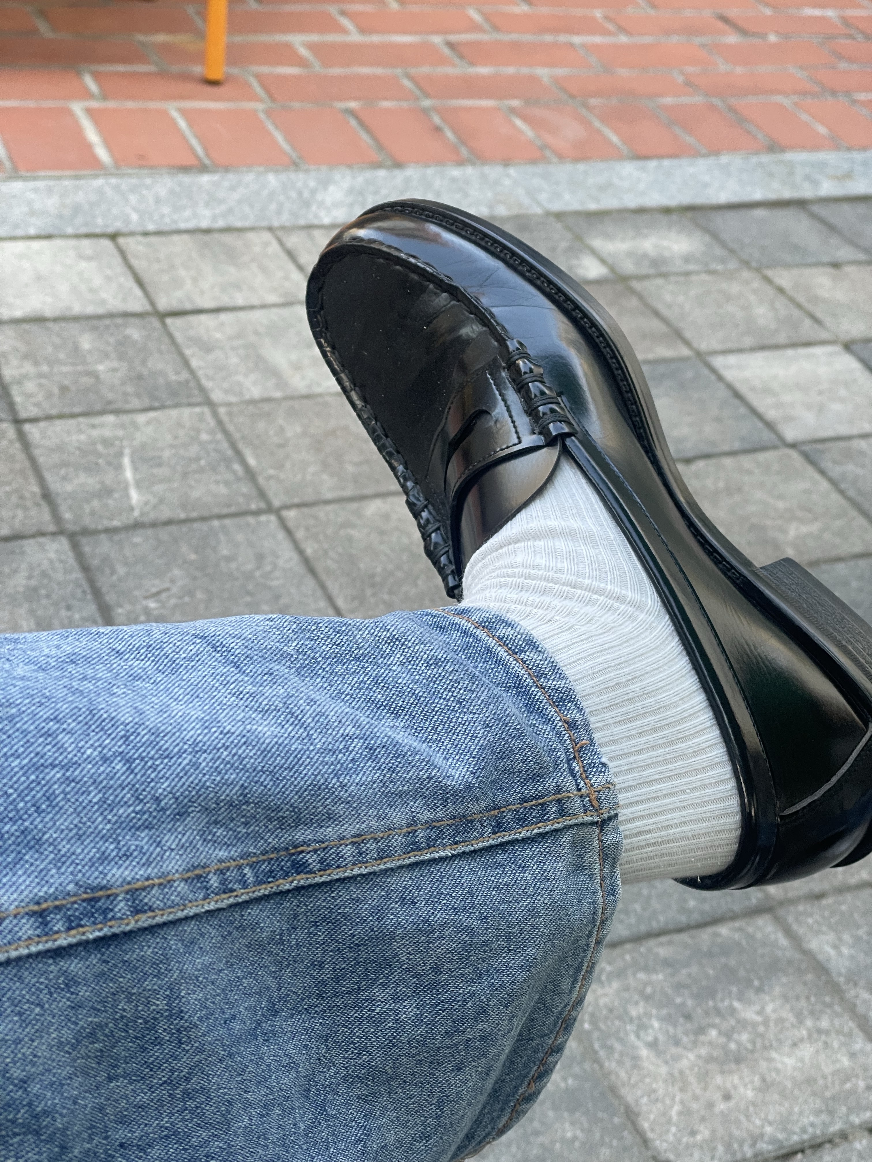 Haruta HS-6550 Penny Loafer Black 착용 스타일 - 3