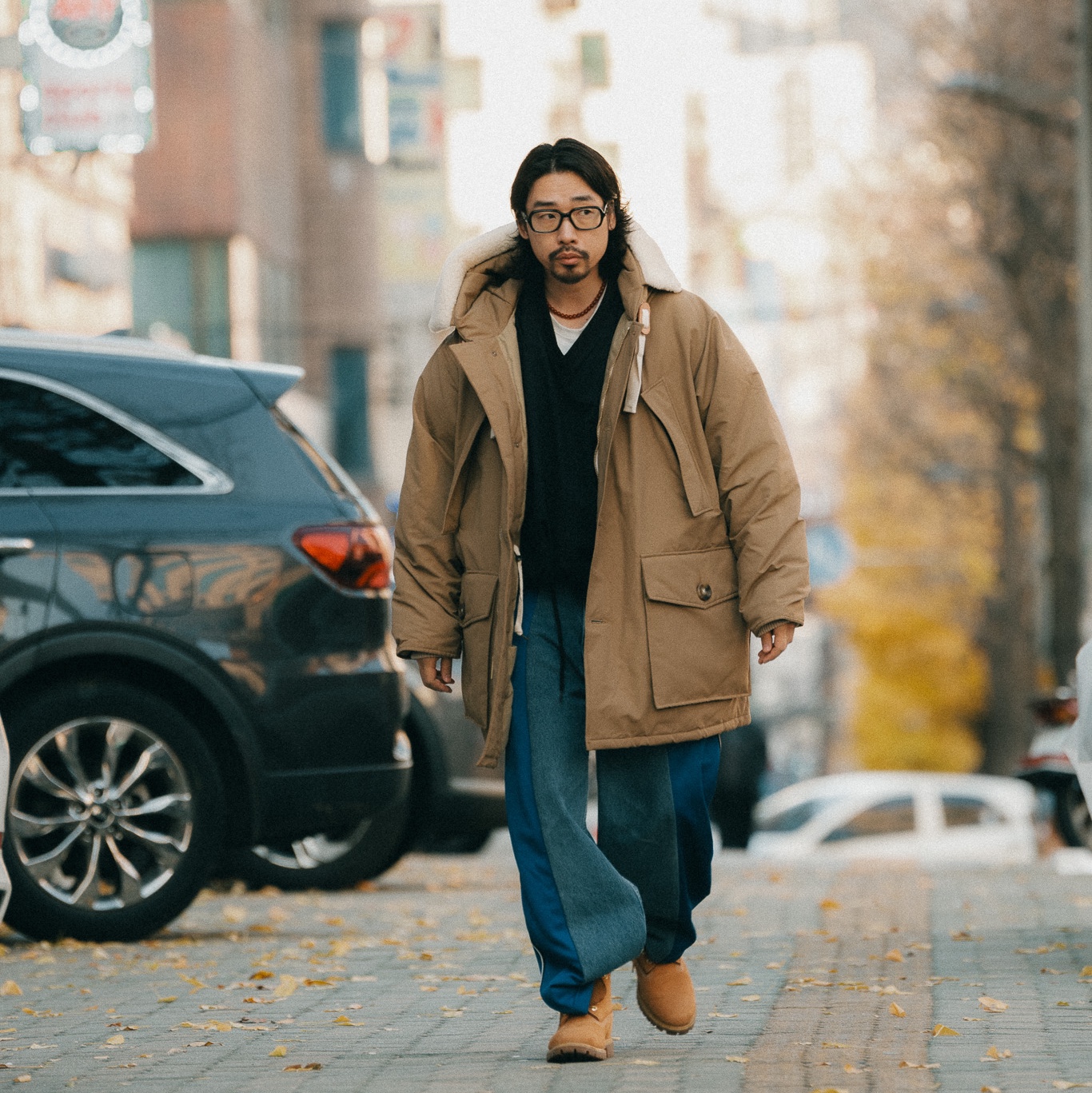 Woolrich Arctic Classic Fit Parka Beige - 24FW, Gentle Monster x Maison Margiela MM114 Black Clear 착용 스타일 - 6