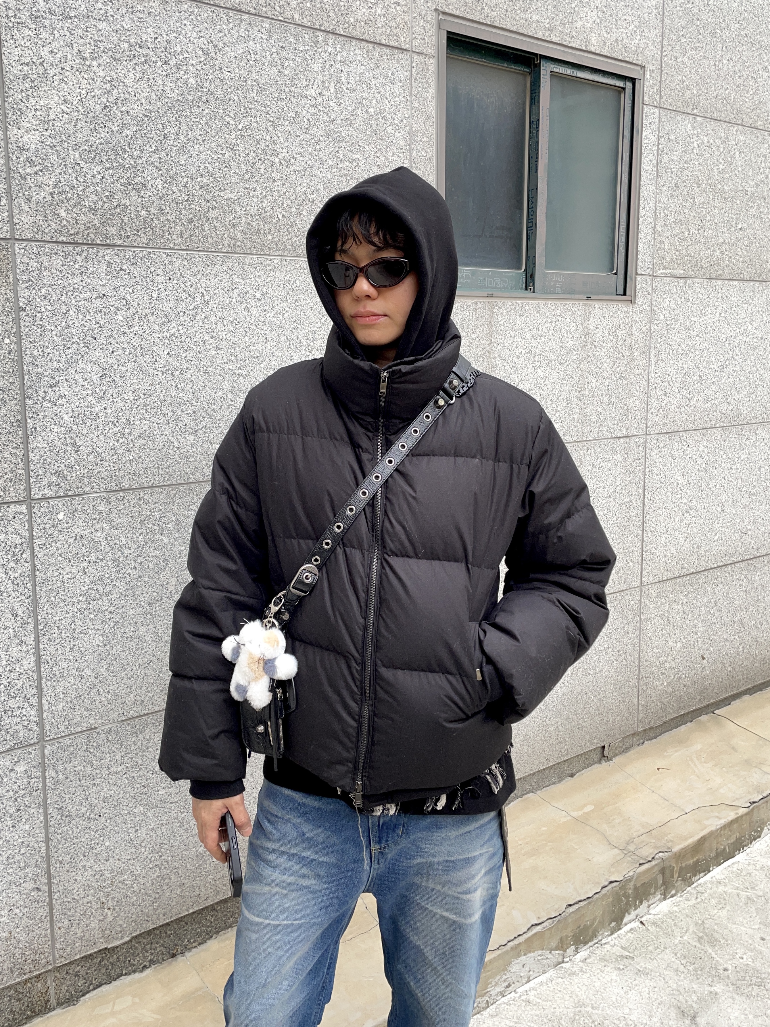 Godashin Cats Keyring White, Dr. Martens 1460 Pascal Steel Toe Overdrive Black 착용 스타일 - 3
