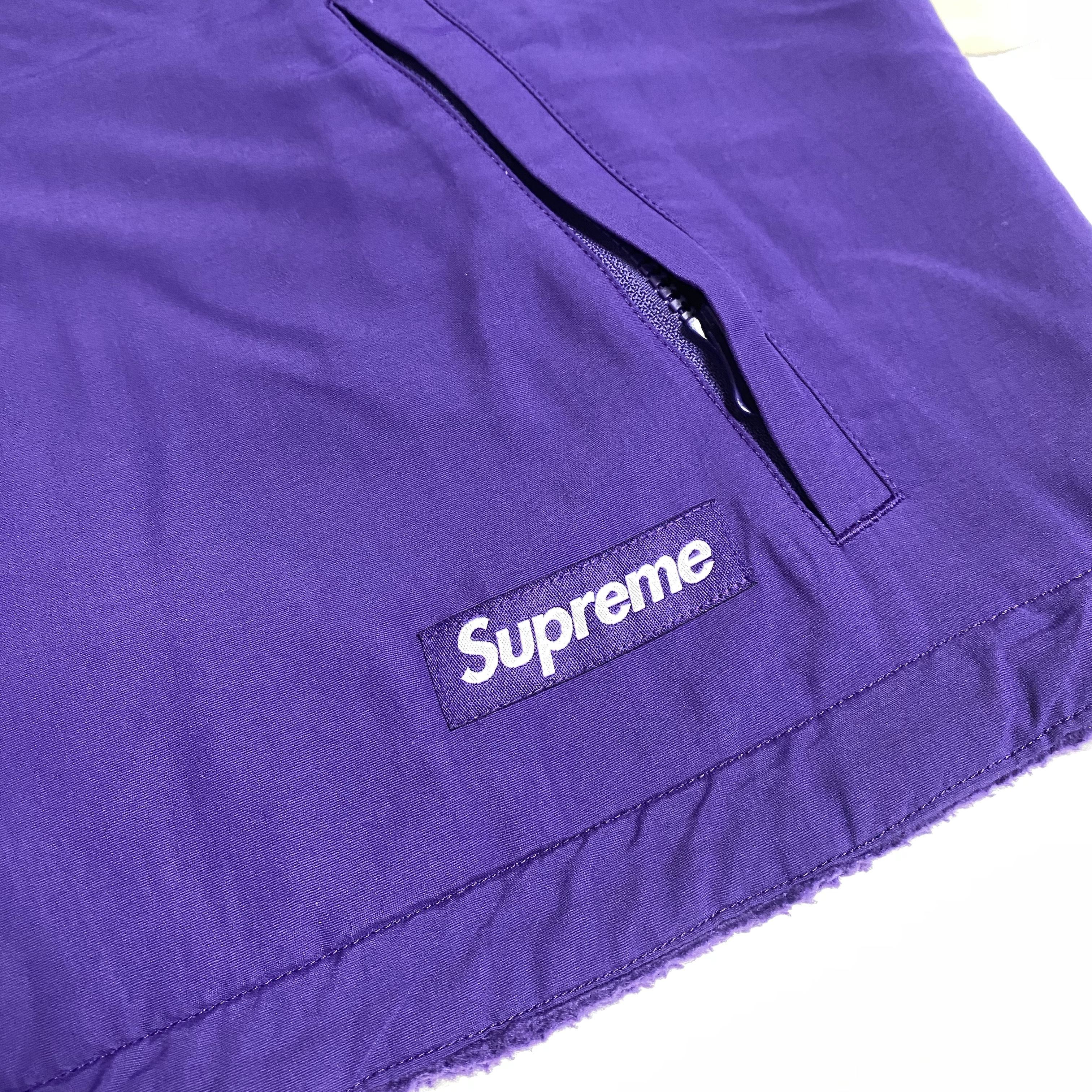 Supreme Polartec Shearling Reversible Pullover Purple - 24FW 착용 스타일 - 1