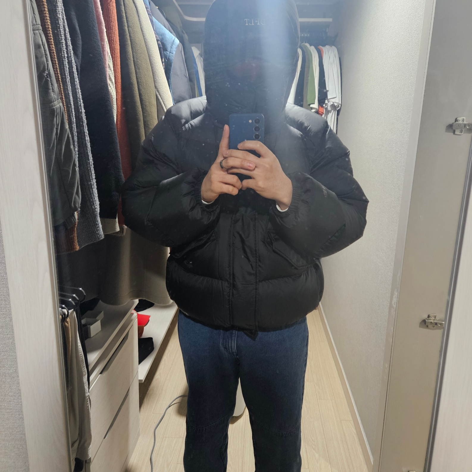 Supreme 700-Fill Down Lightweight Puffer Jacket Black - 24FW 착용 스타일