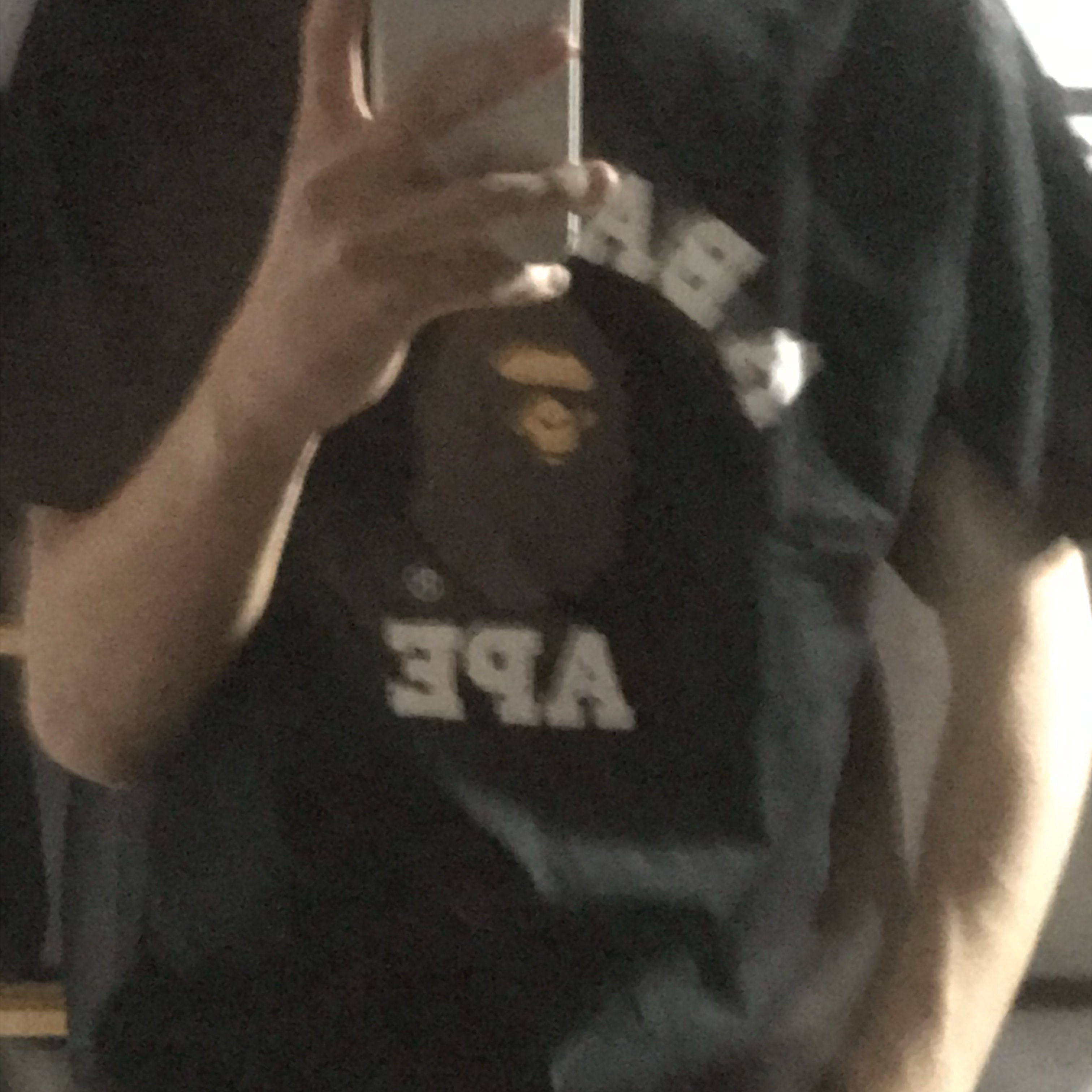 Play Comme des Garcons LS T-Shirt Black, BAPE College T-Shirt Black 착용 스타일 - 3