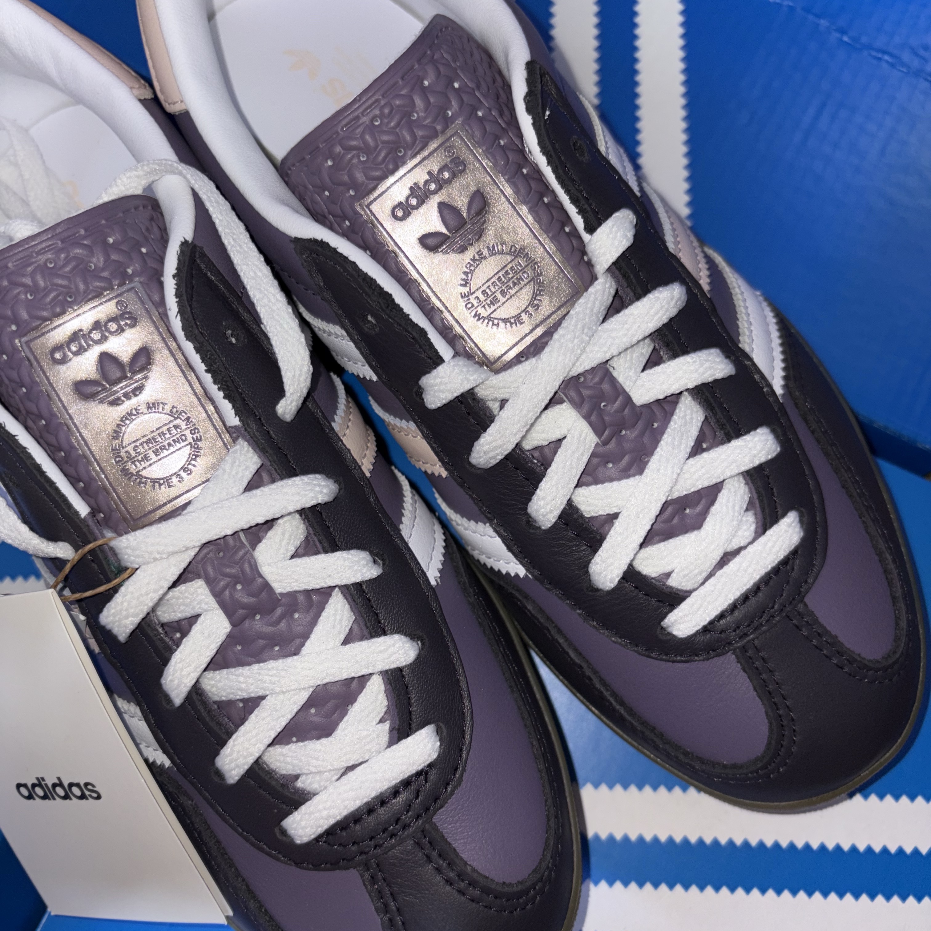 (W) Adidas Gazelle Indoor Shadow Violet Cloud White 착용 스타일 - 3