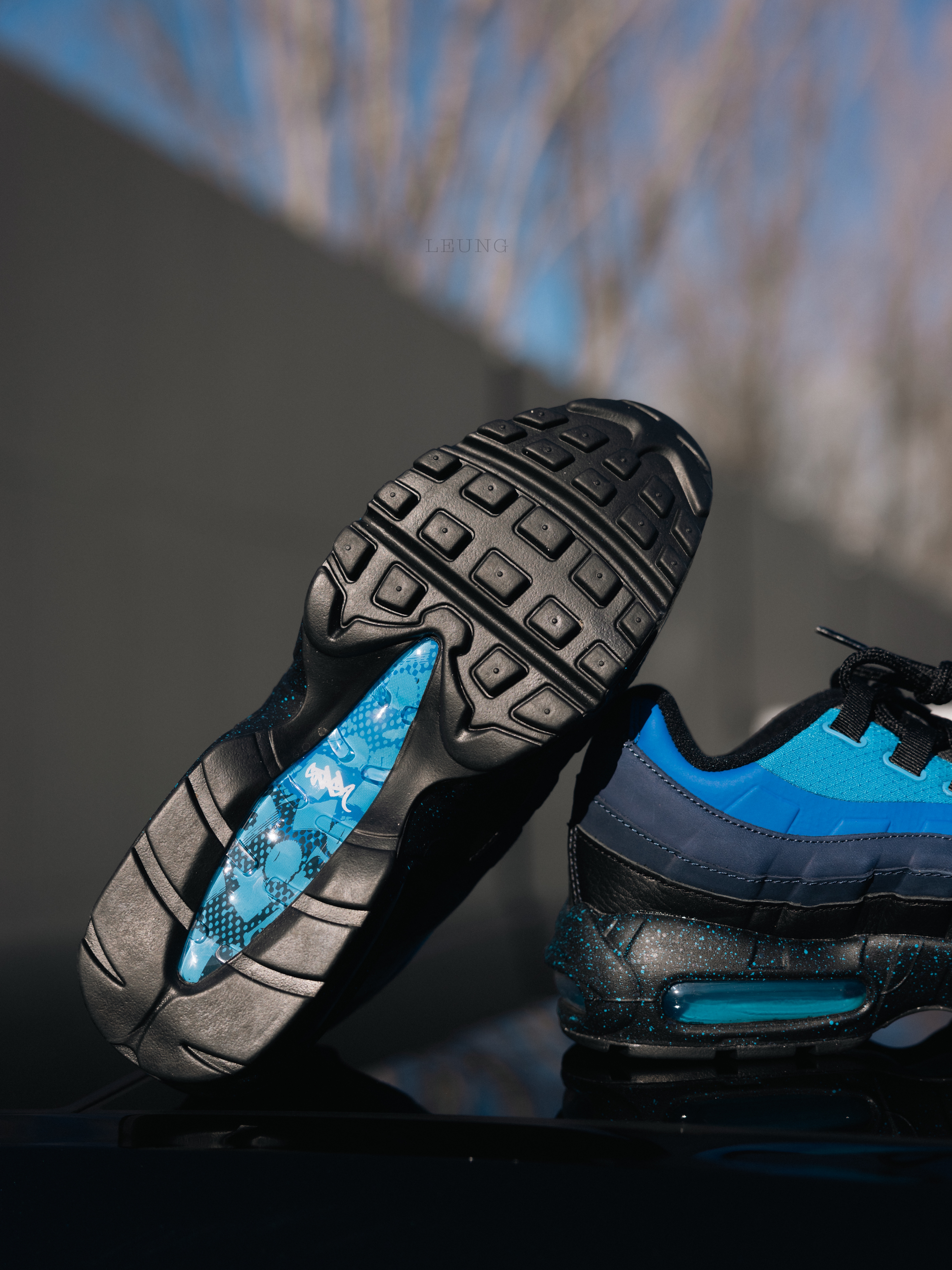 Nike x Stash Air Max 95 SP Black and Harbor Blue 2024 착용 스타일 - 2