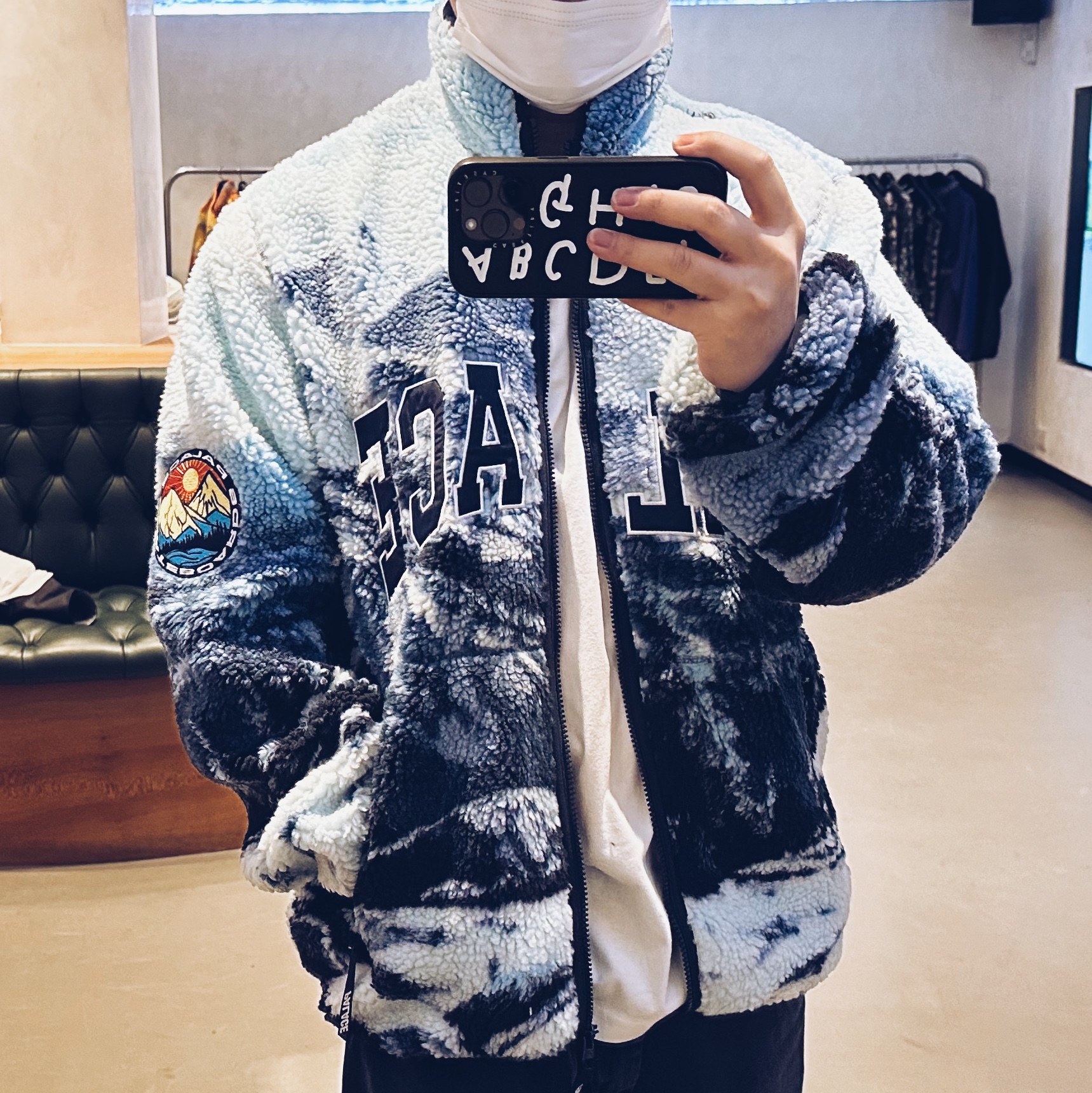 Palace Appalachian Funnel Fleece Blue - 24FW 착용 스타일